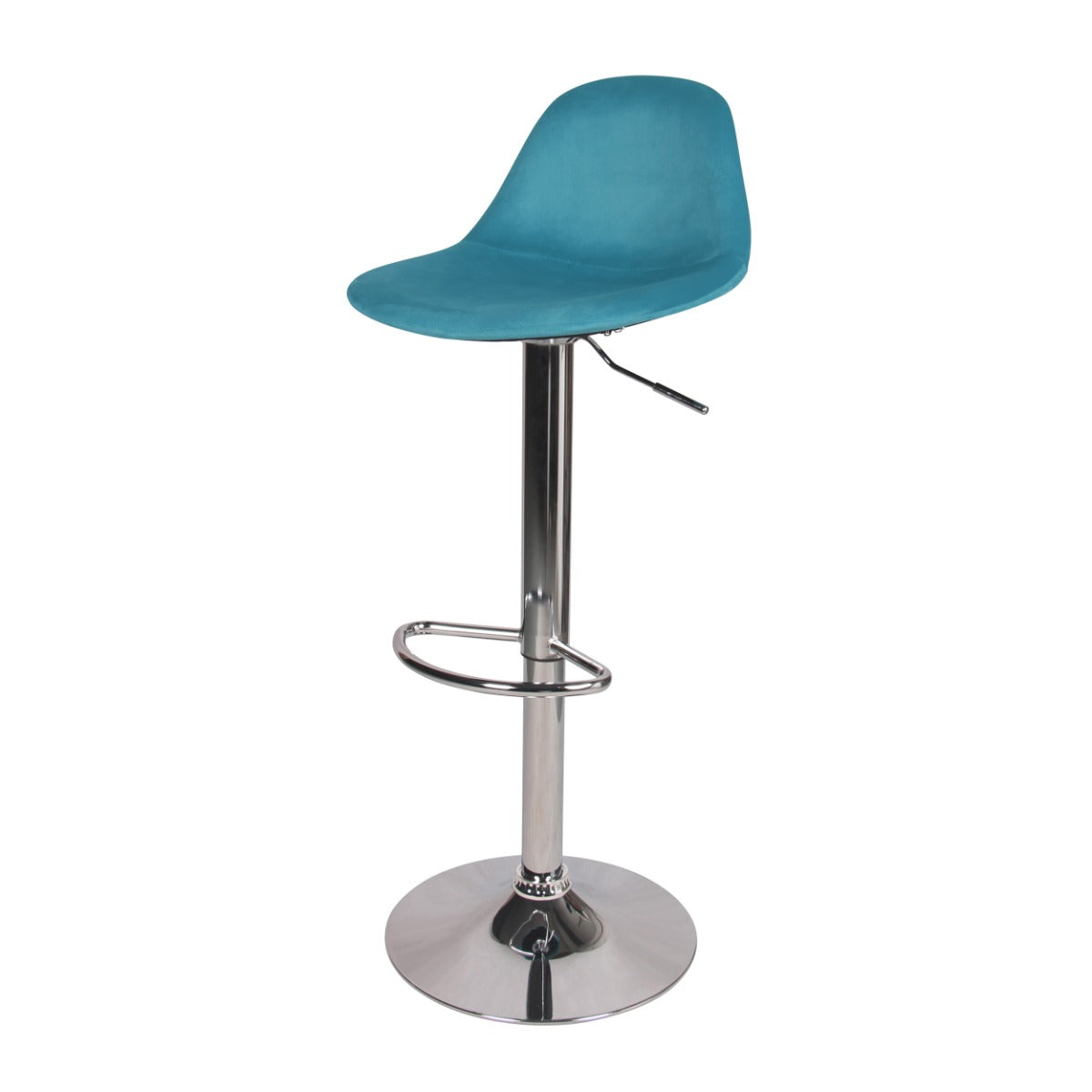 chaise en velours avec repose pieds chrome