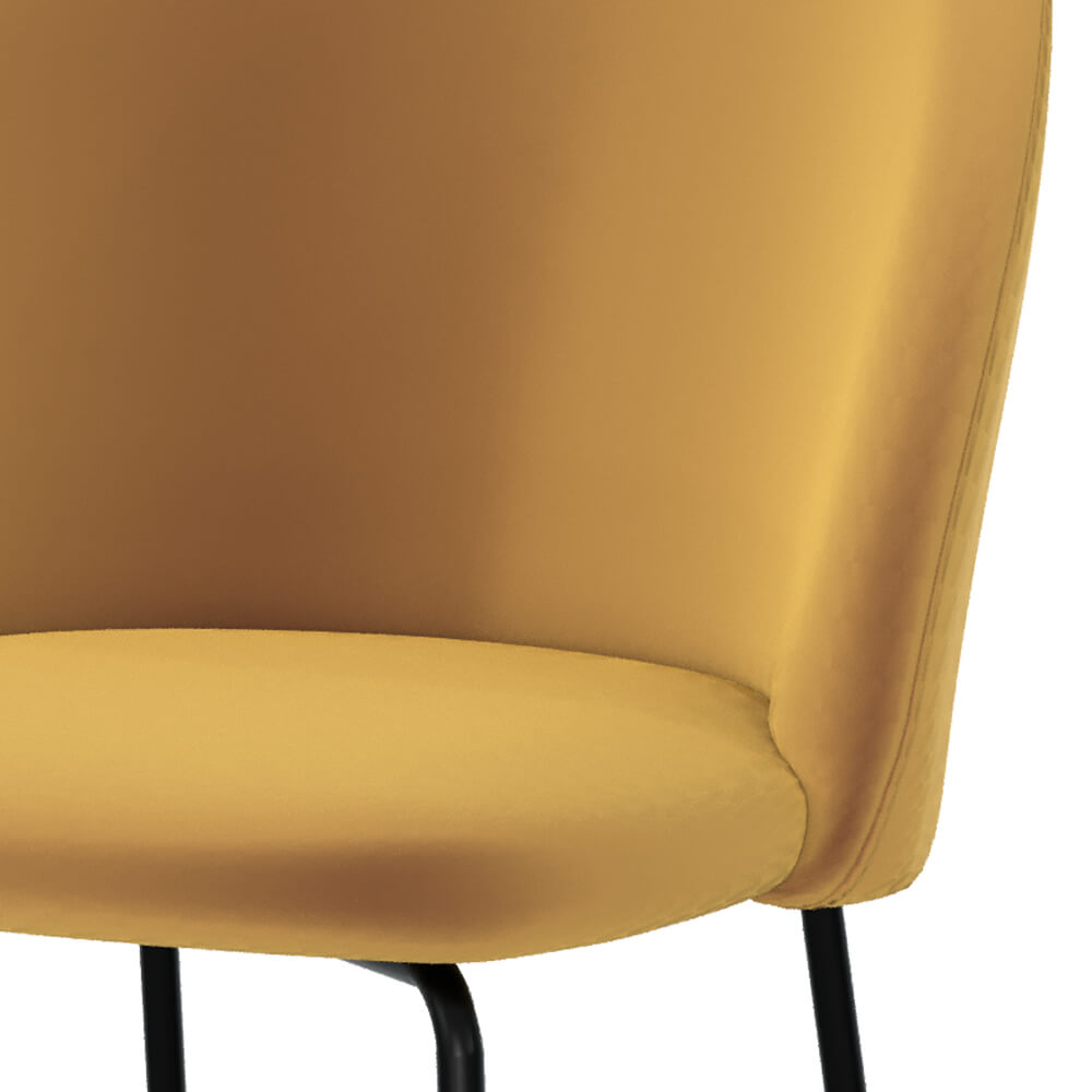 chaise en velours jaune lot de 2 karl