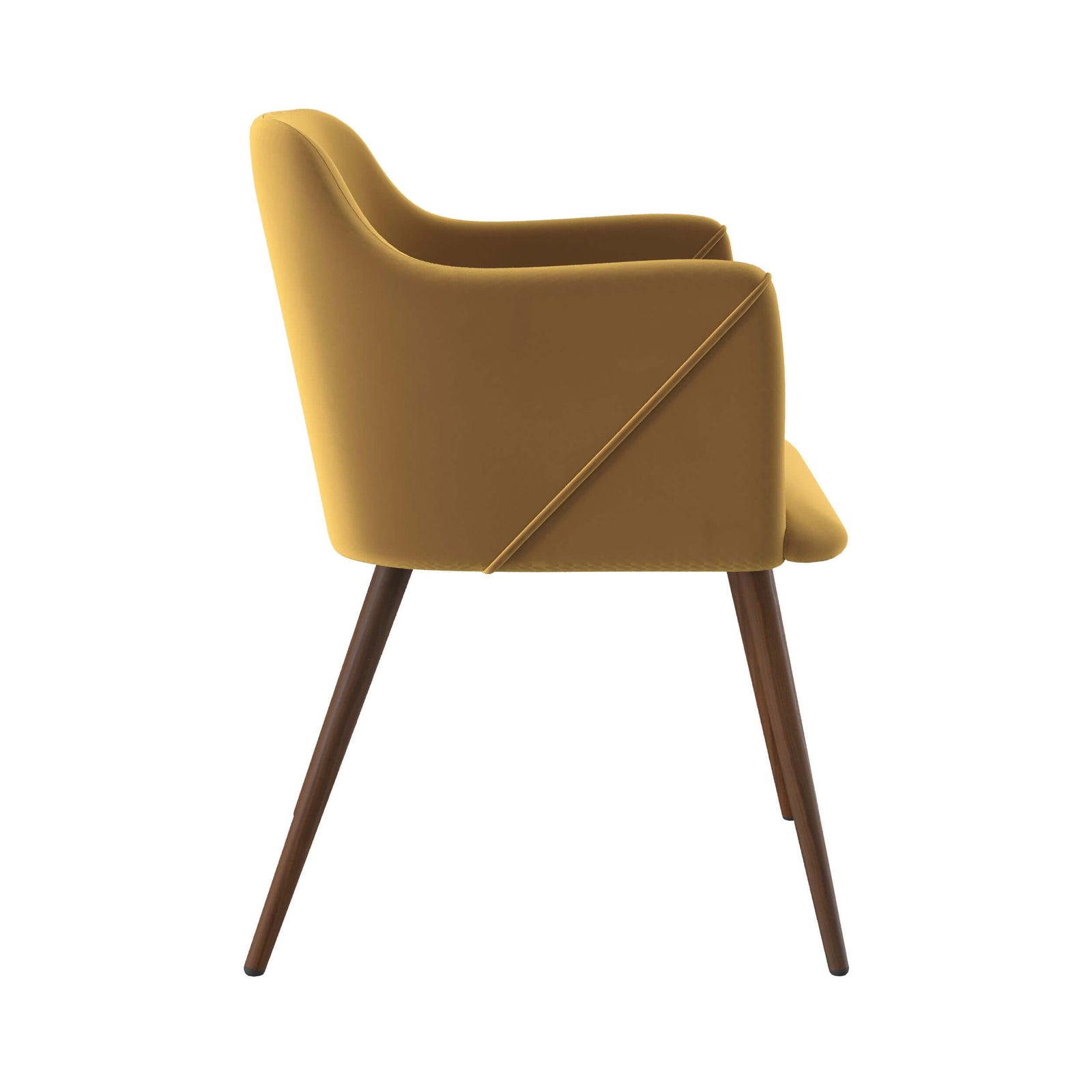 chaise en velours jaune moutarde daisy avec accoudoirs lot de 2