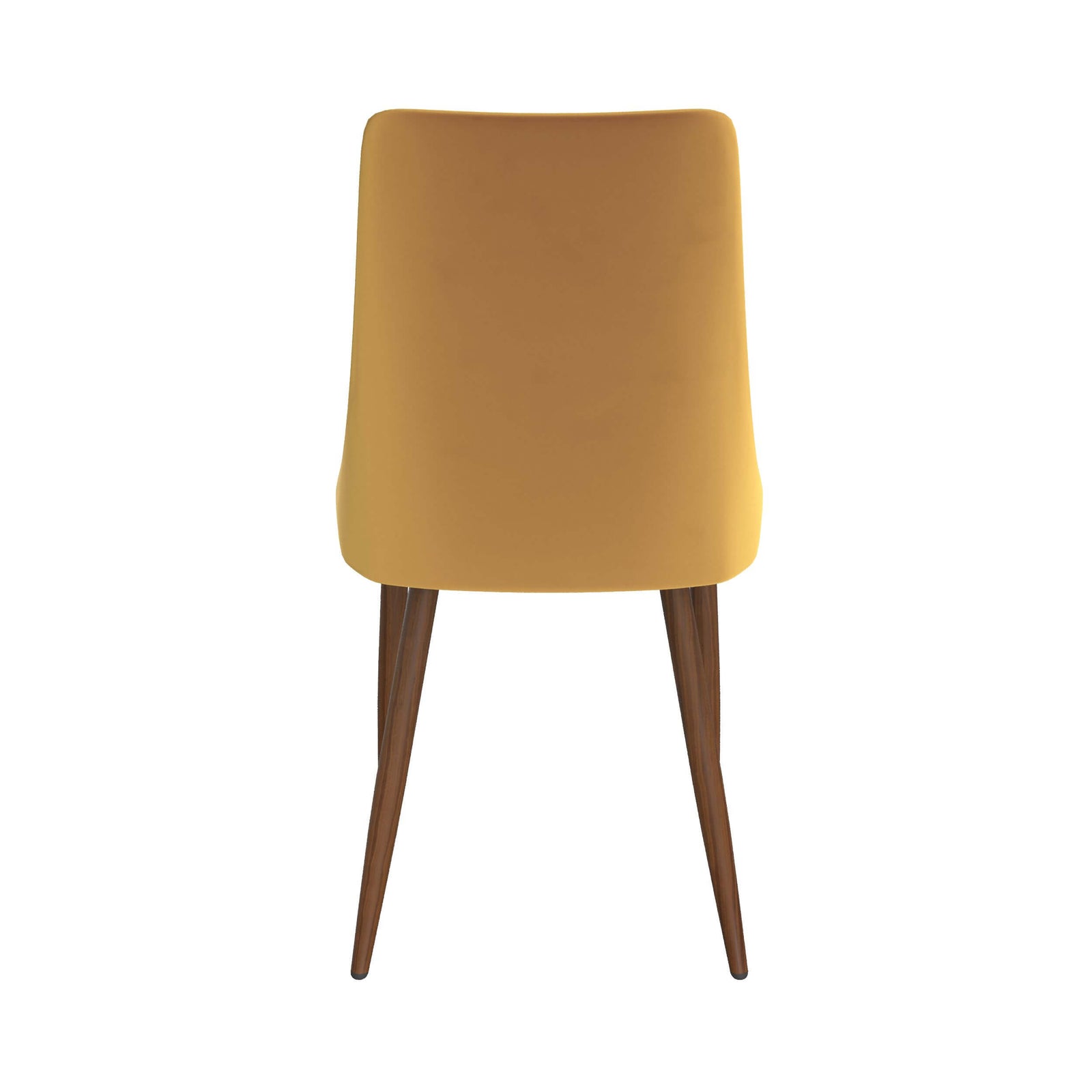 chaise en velours jaune moutarde pieds immitation bois lot de 2 vinni