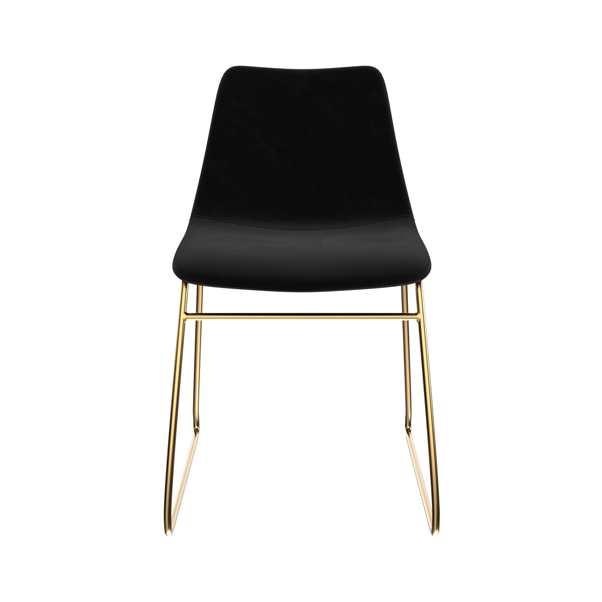 chaise en velours noir gaspard pieds en u dore