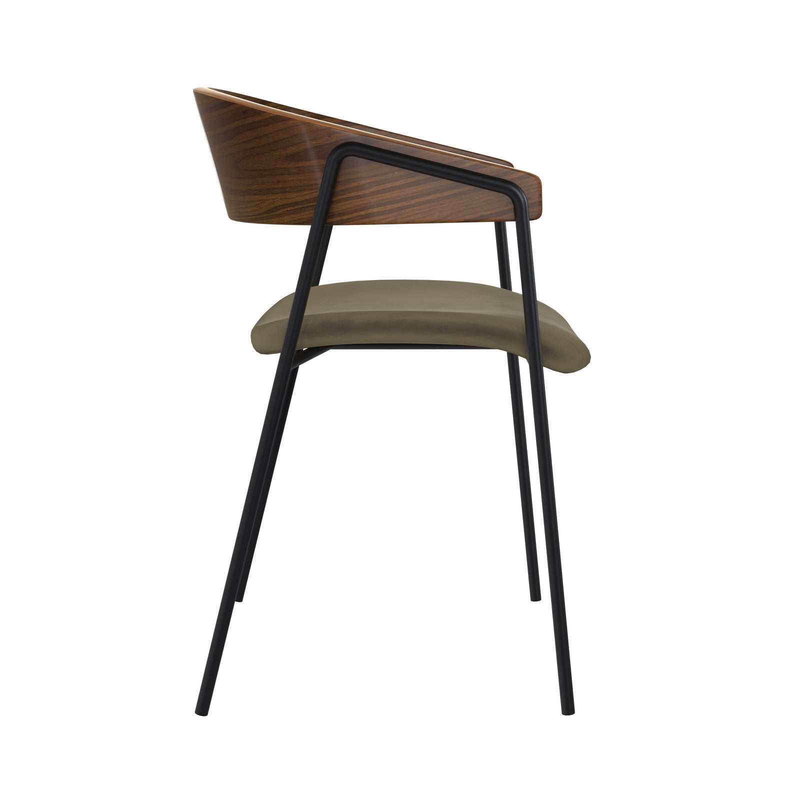 chaise en velours vert kaki et bois de noyer esmee lot de 2