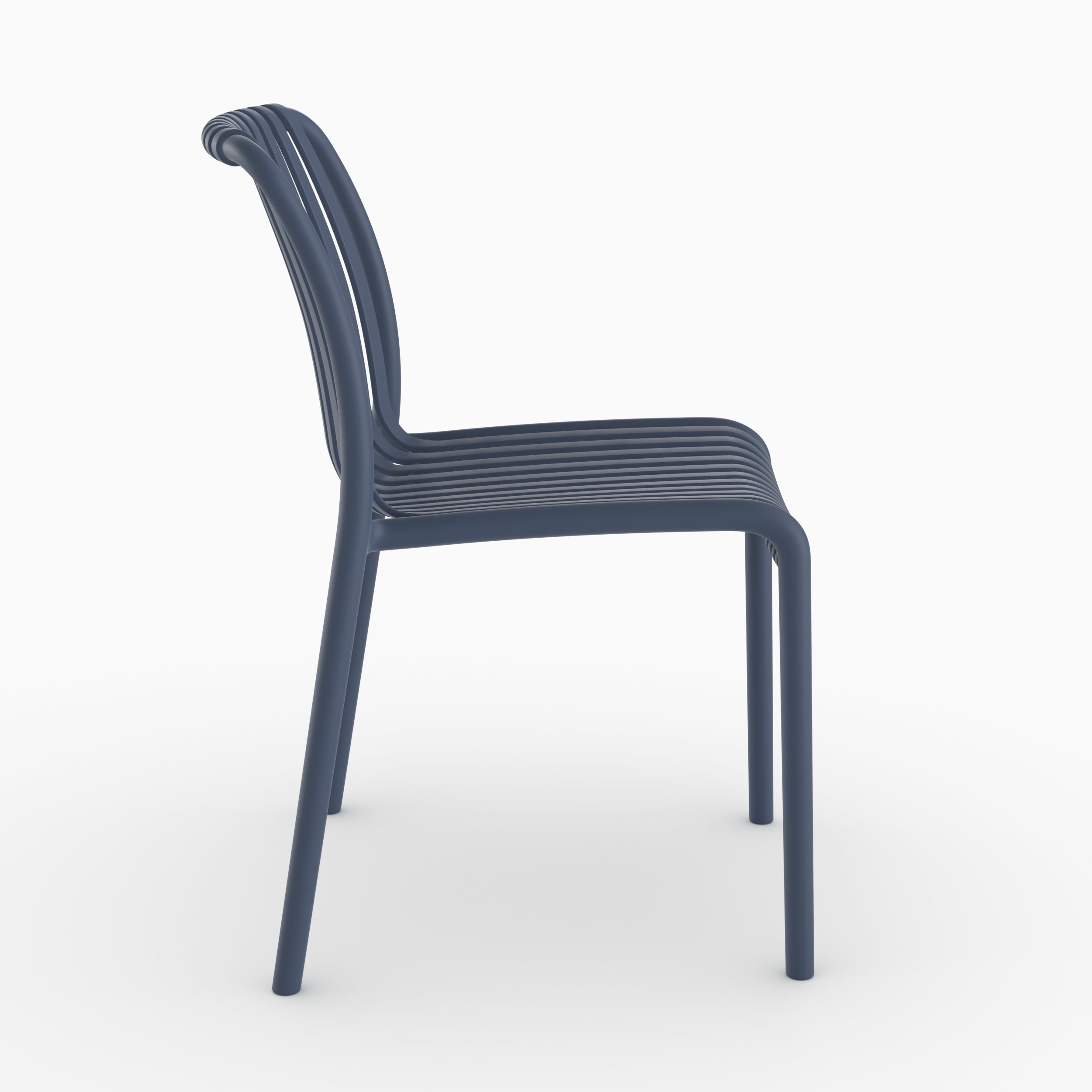 Lot de 2 chaises de jardin empilables Duli en plastique bleu marine