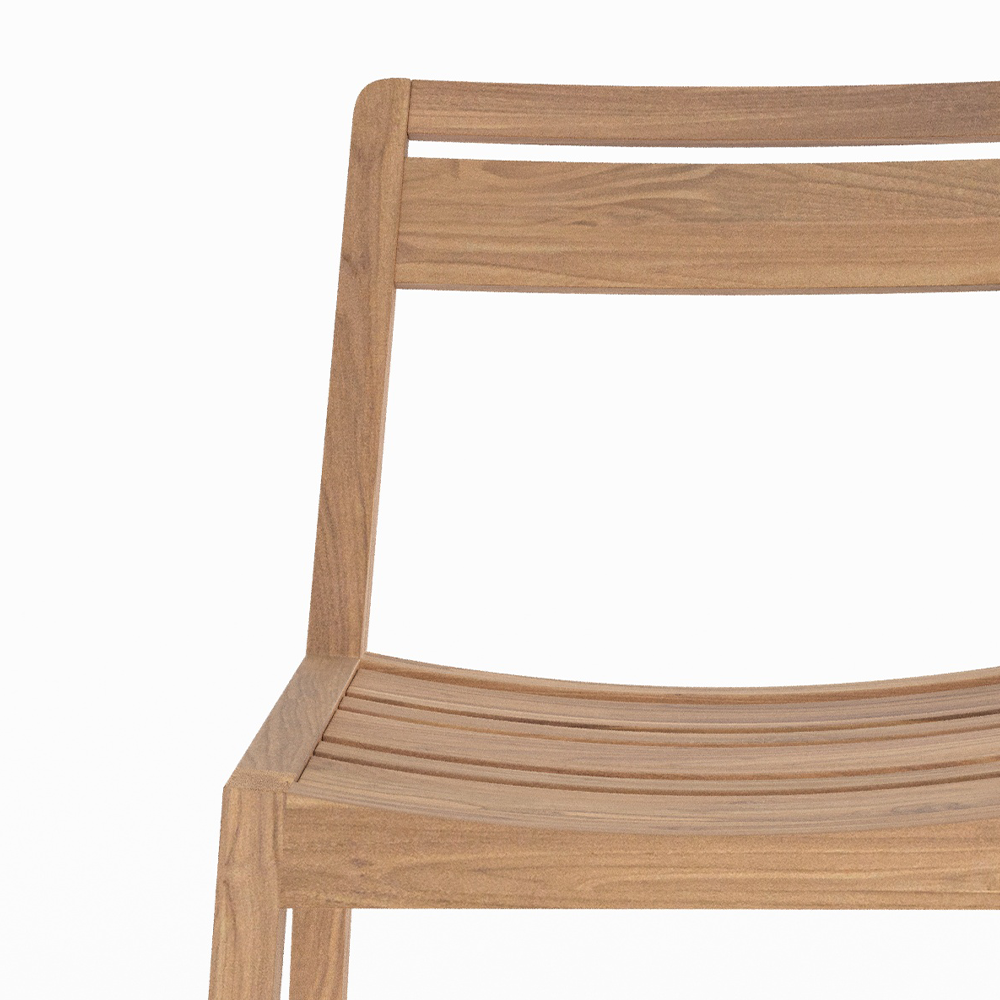 chaise exterieur en bois de teck recycle lot de 2