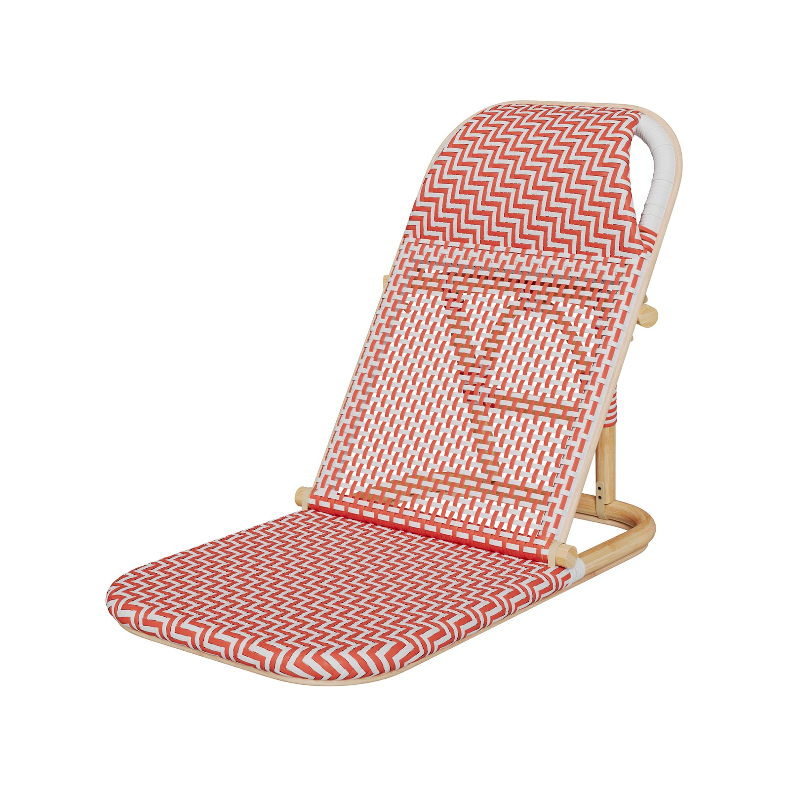 chaise favignana de plage orange pliable en tissage synthetique