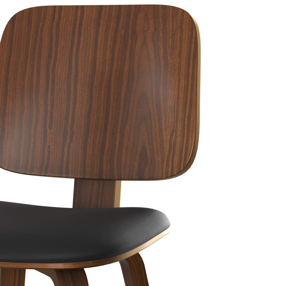 chaise flow bois de noyer tissu noir