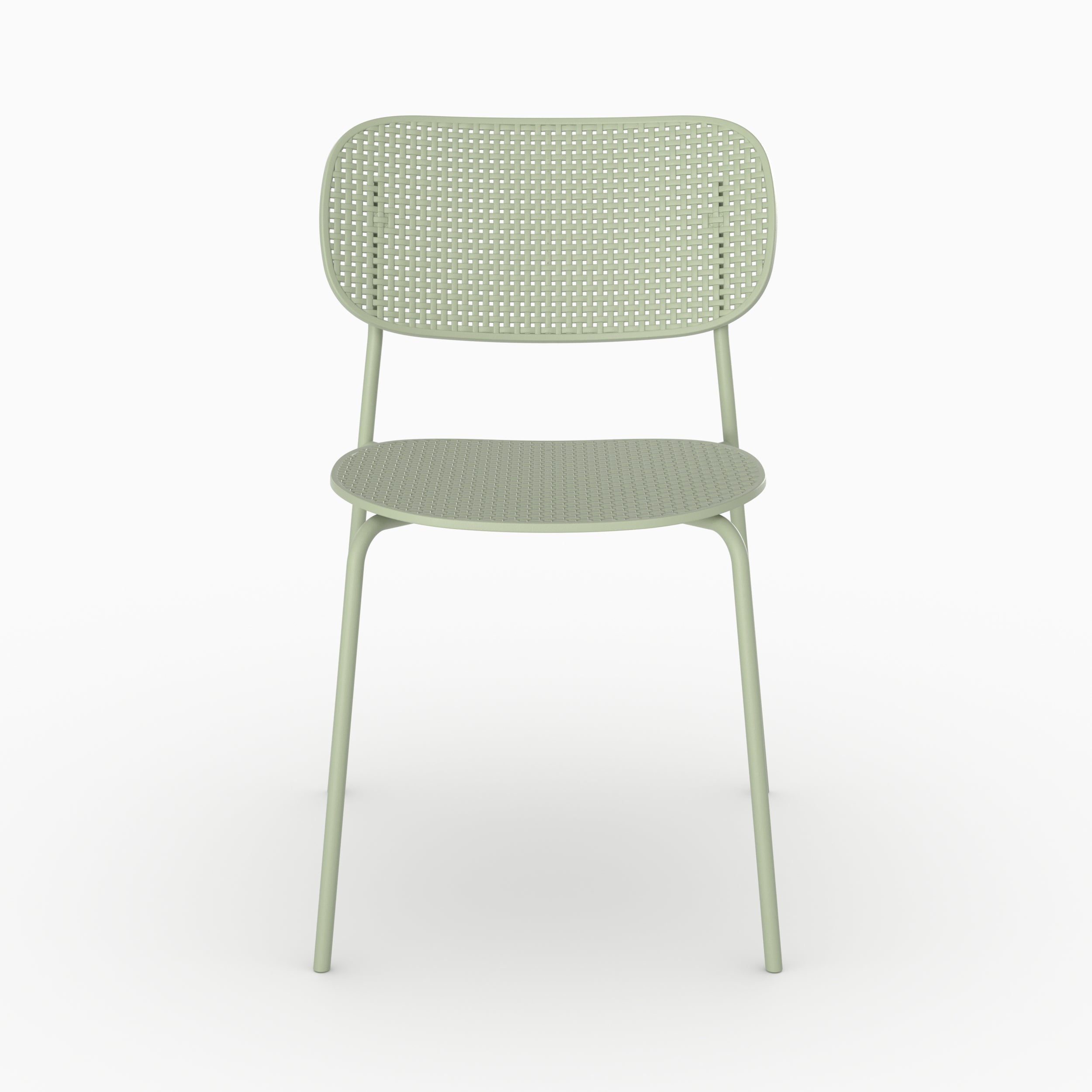 Lot de 2 chaises de jardin empilables Géa en plastique vert pastel