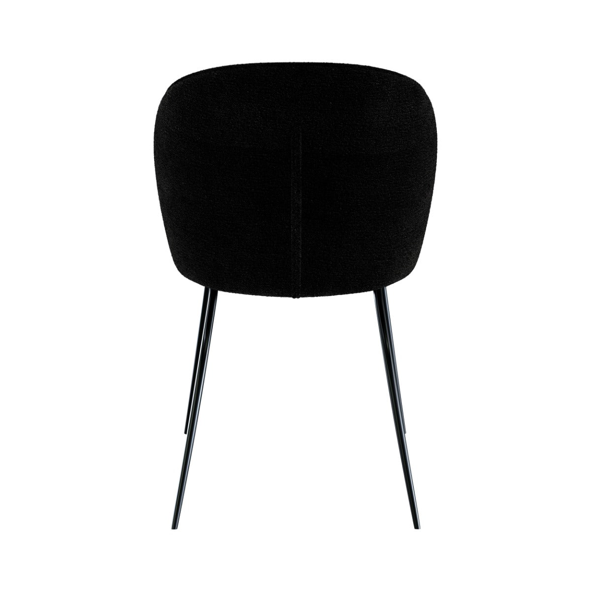 chaise groom en tissu boucl_ noir et pieds en m_tal lot de 2