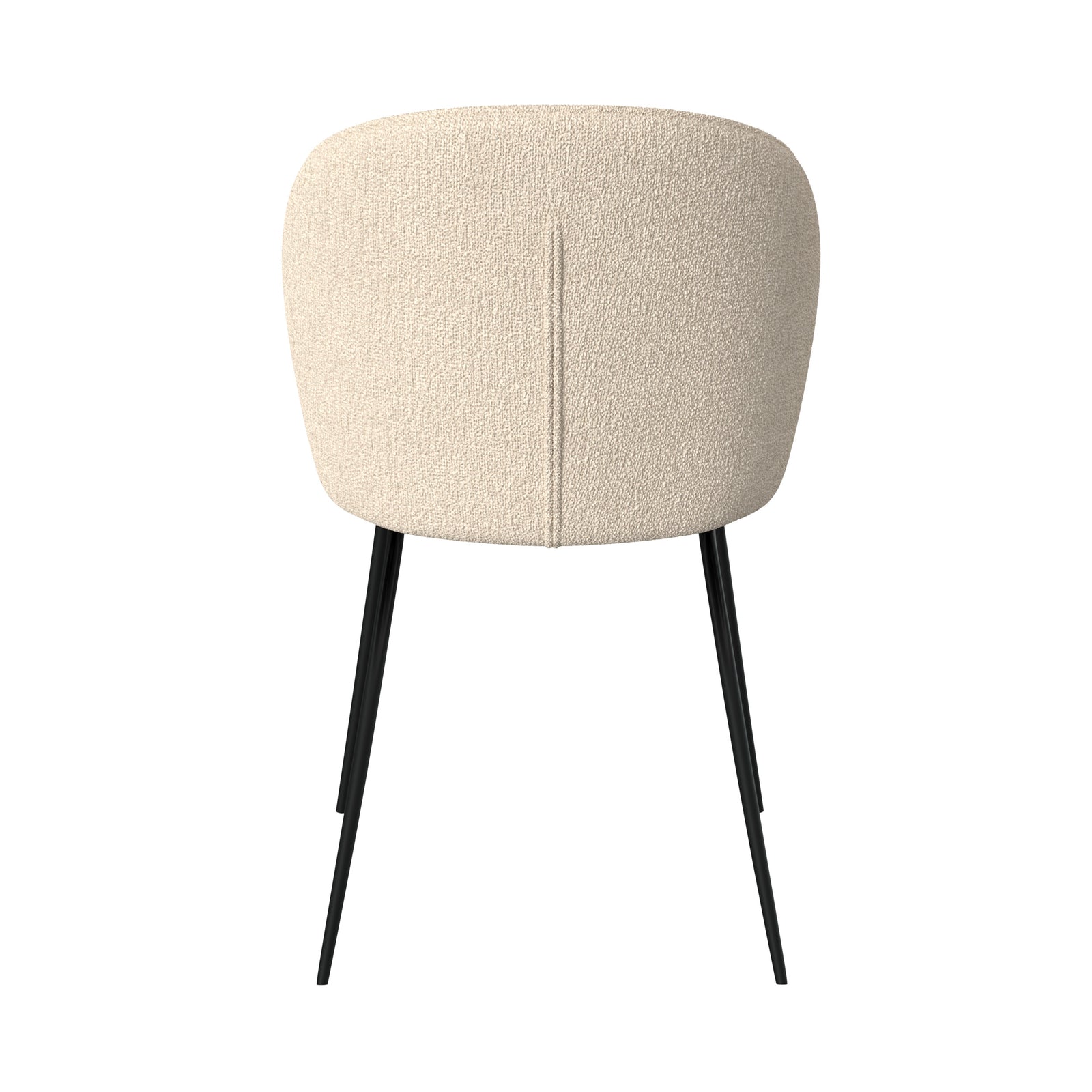 chaise groom en tissu boucle beige pieds metal noir lot de 2