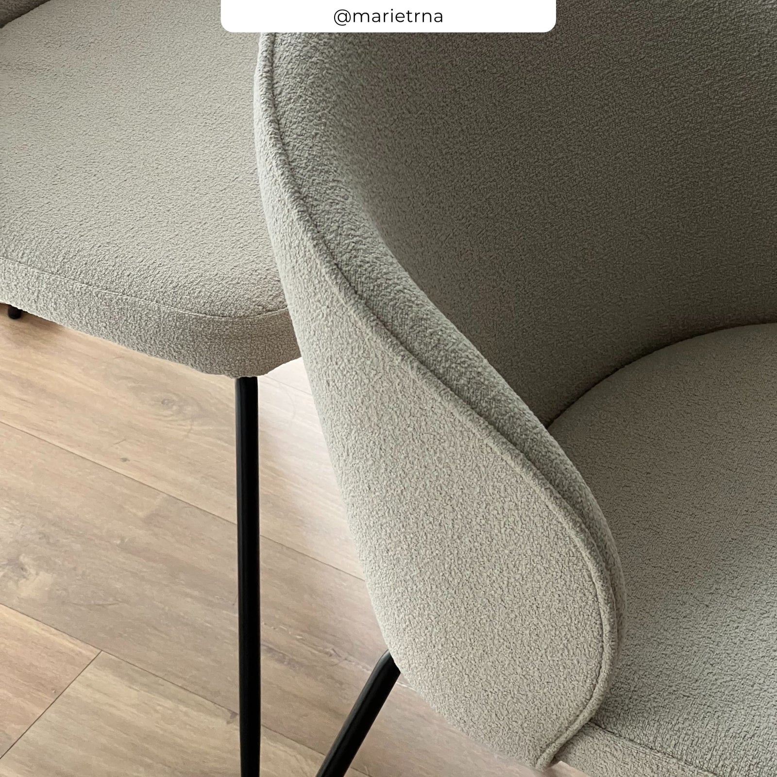 chaise groom tissu boucle beige lot de 2