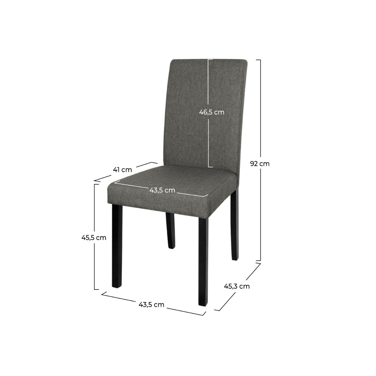 chaise havane grise lot de 2