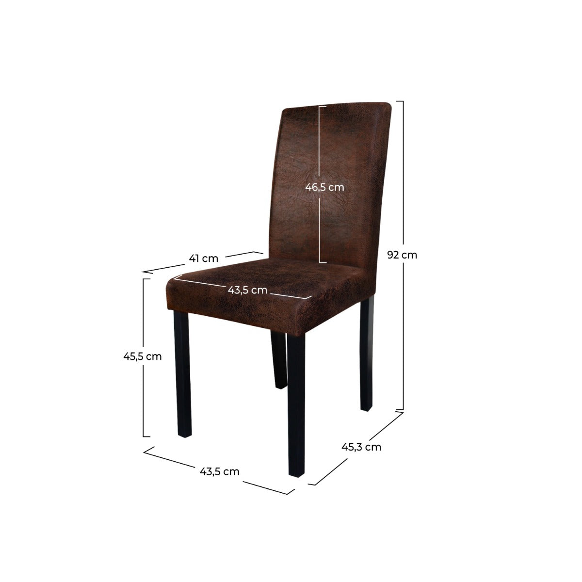 chaise havane marron vieilli lot de 2