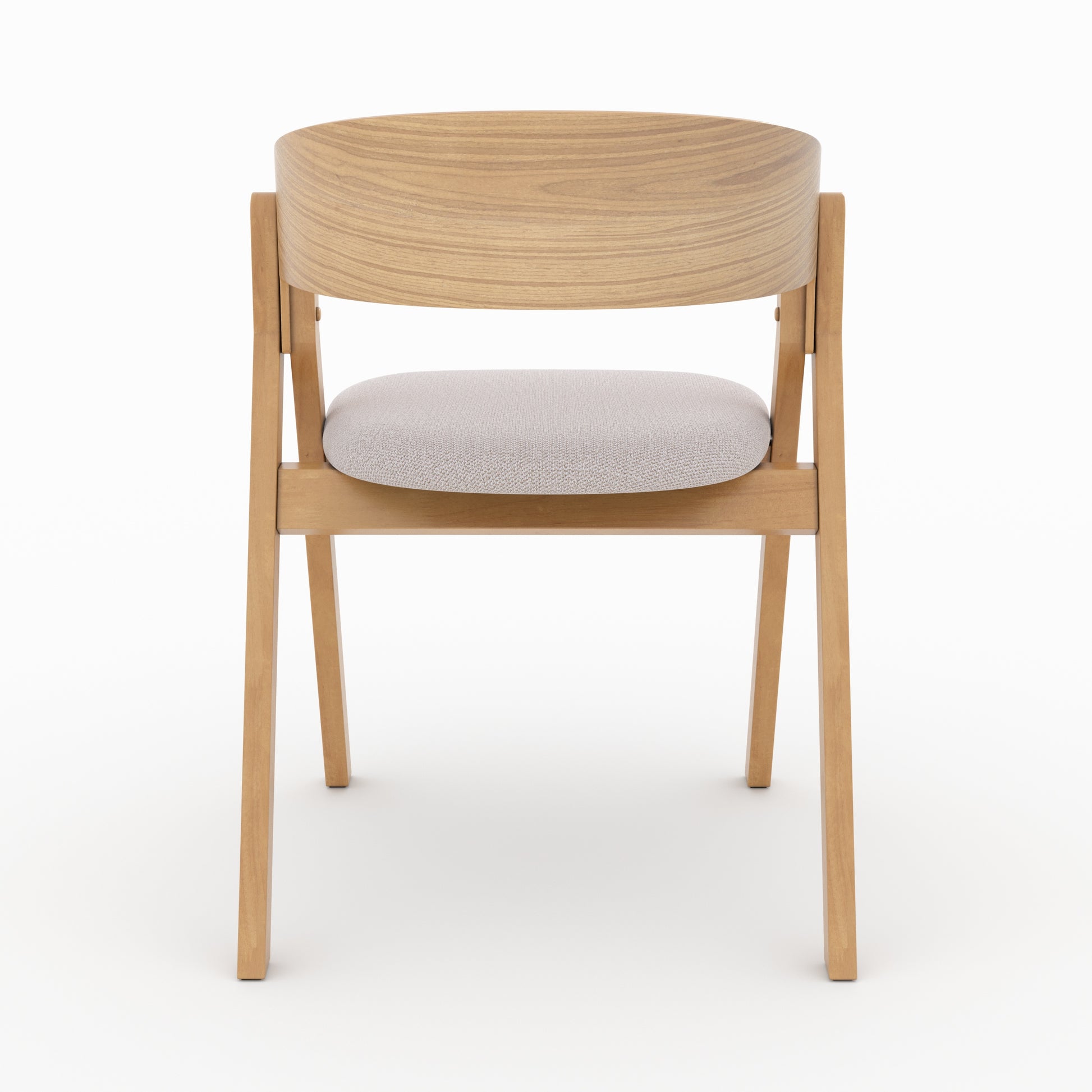 chaise heloise en bois d hevea fonce et tissu beige