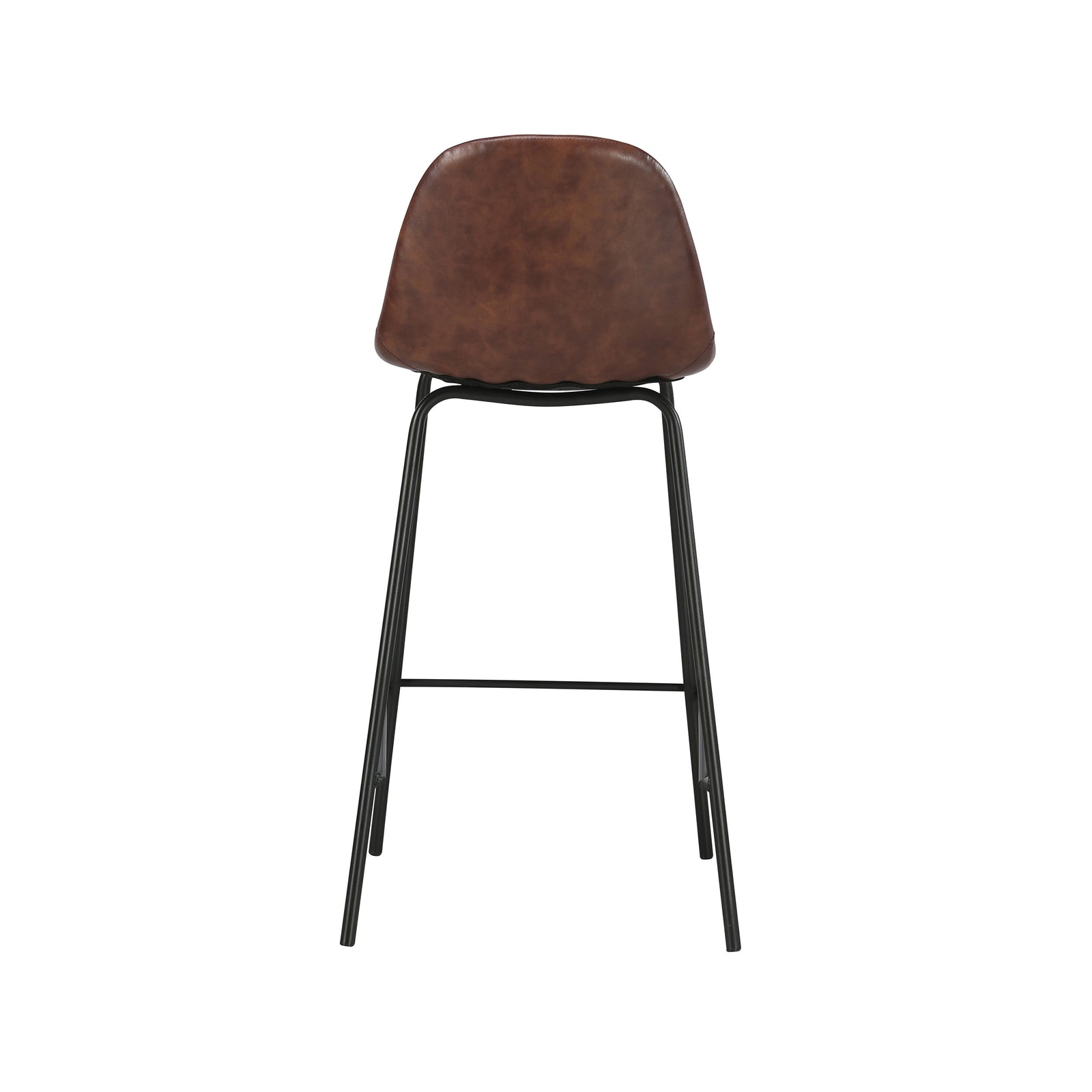 chaise henrik pour ilot central en cuir synthetique marron 65 cm lot de 1