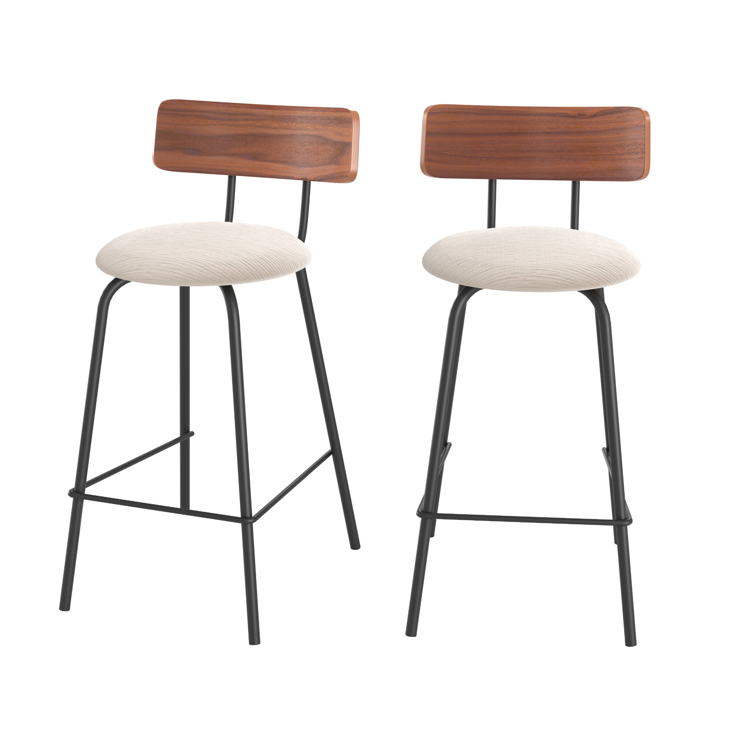 Chaise pour îlot central Alize 64 cm en tissu beige (lot de 2)