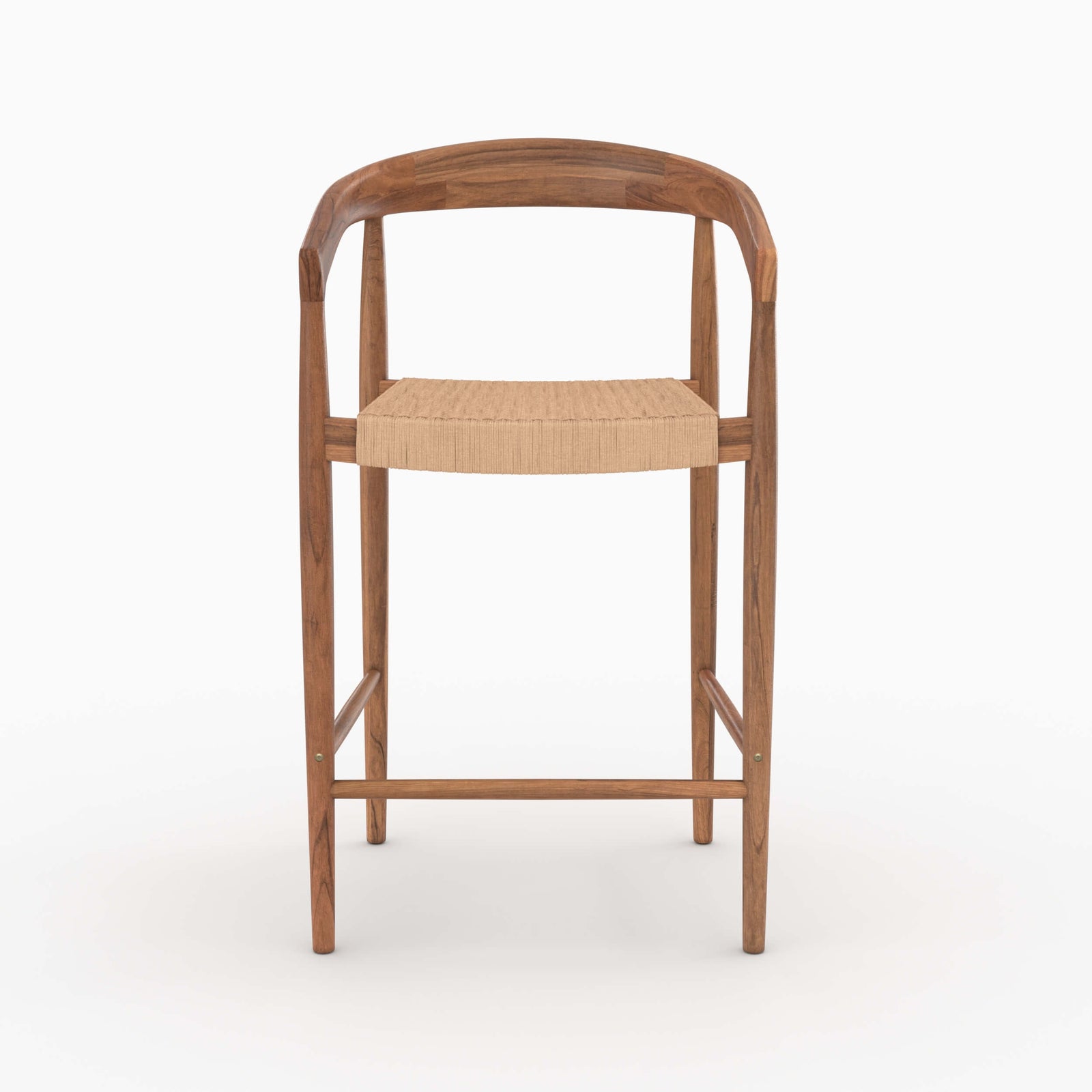 chaise ilot central 65 cm en bois de teck lot de 2 bali