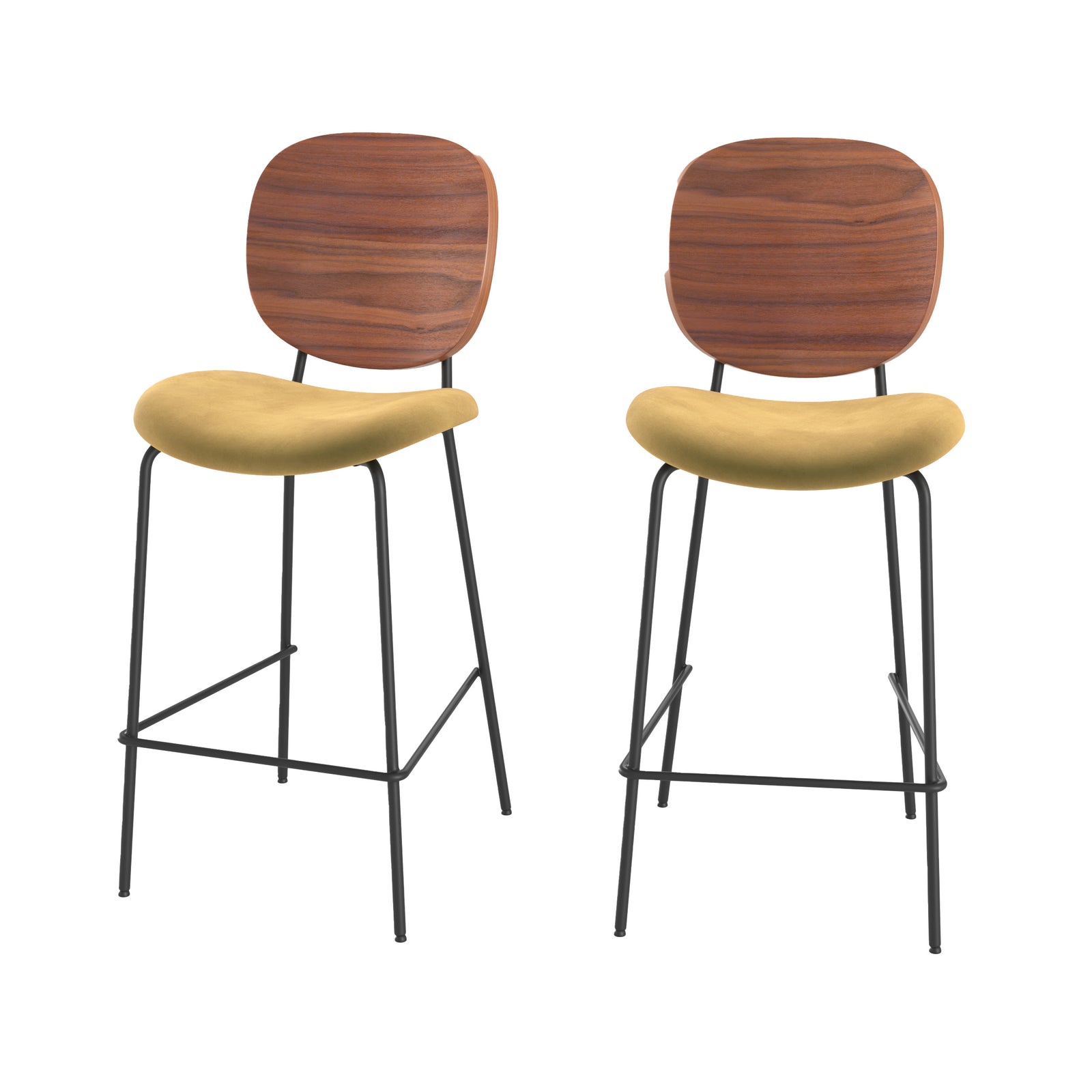 chaise ilot central simone velours jaune 65 5cm lot2