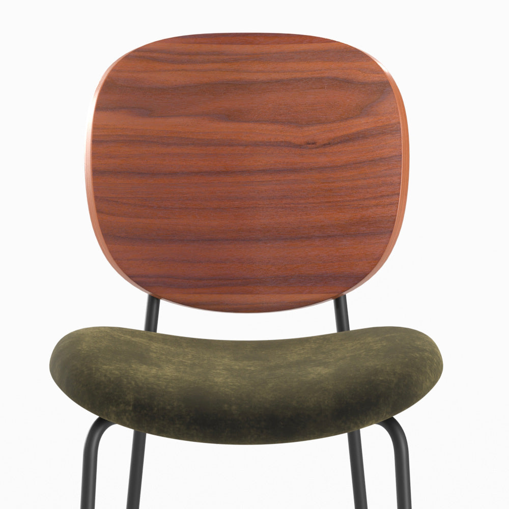 chaise ilot central simone velours vert kaki 65 5cm lot 2