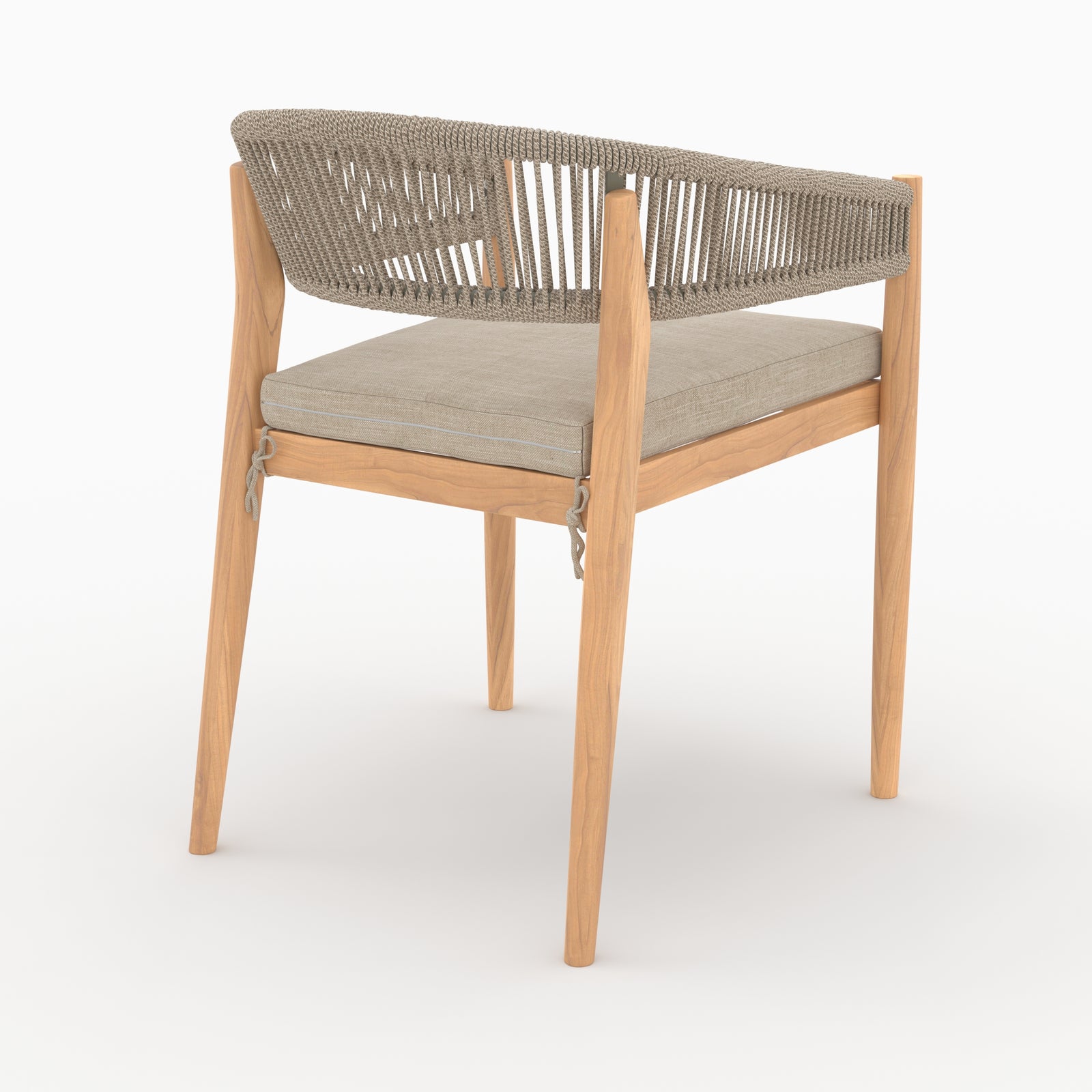 chaise izia de jardin tissu beige et bois fond beige