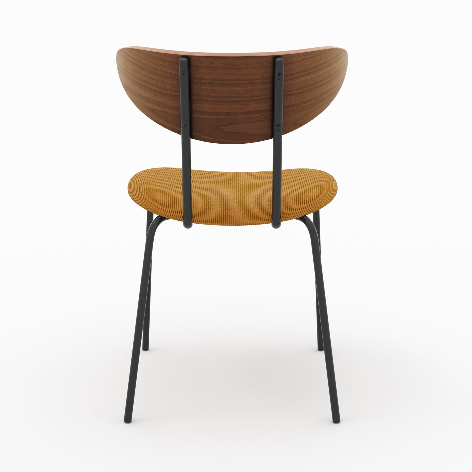 chaise jade en velours jaune cotele dossier bois lot de 2