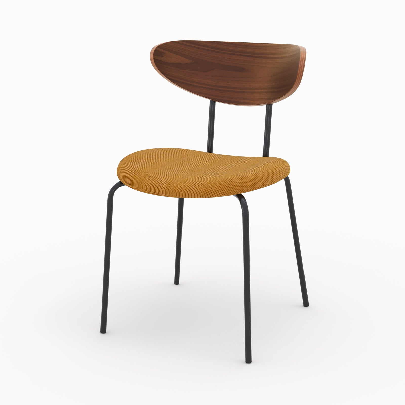 chaise jade en velours jaune cotele dossier en bois lot de 2