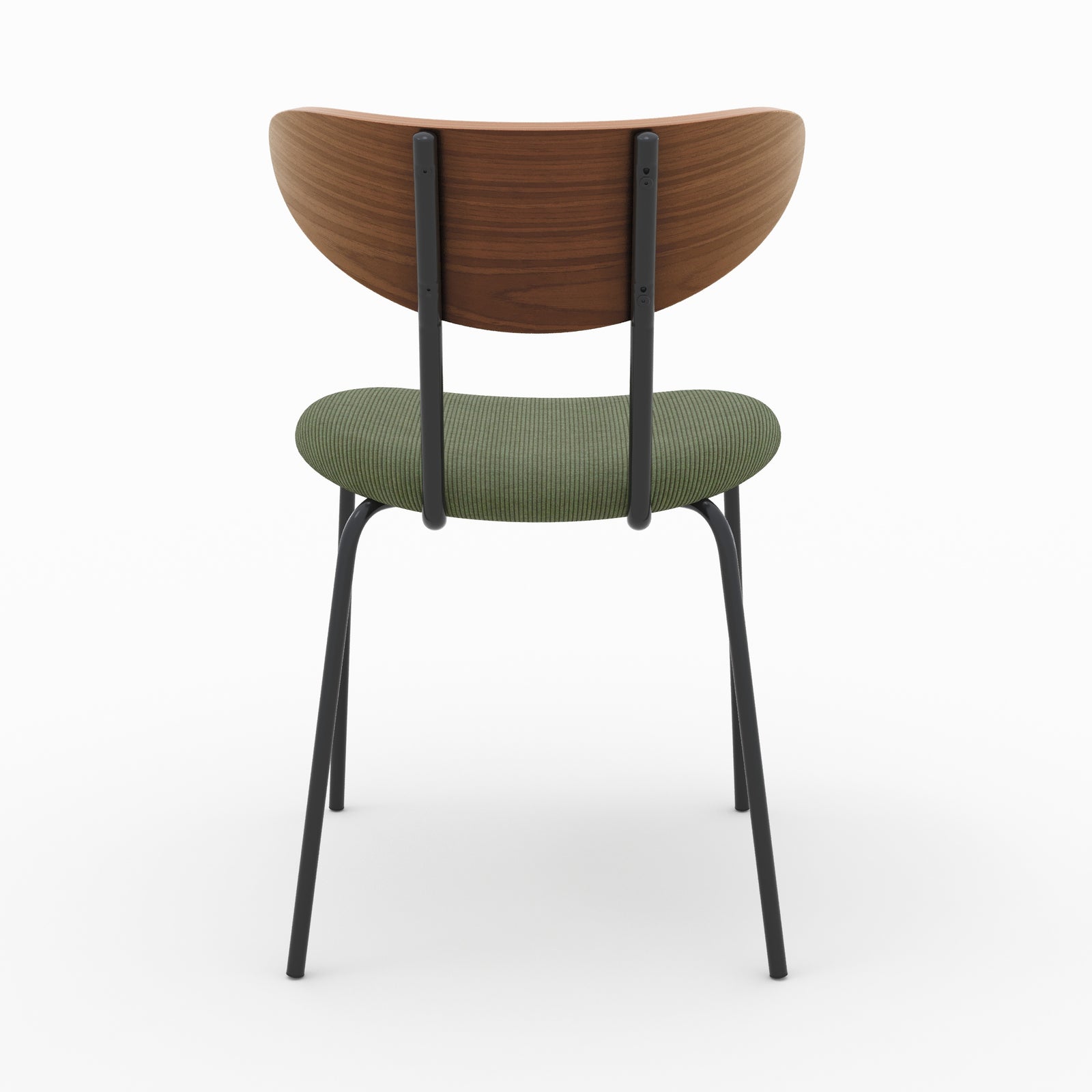 chaise jade en velours vert kaki et dossier en bois lot 2