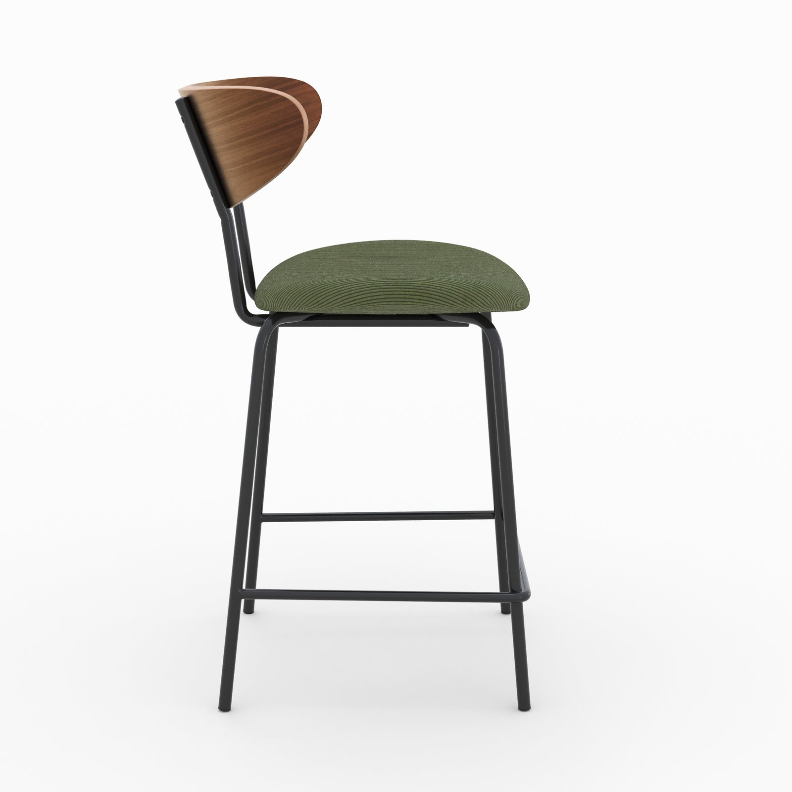 chaise jade pour ilot central en velours vert kaki dossier bois lot de 2 64