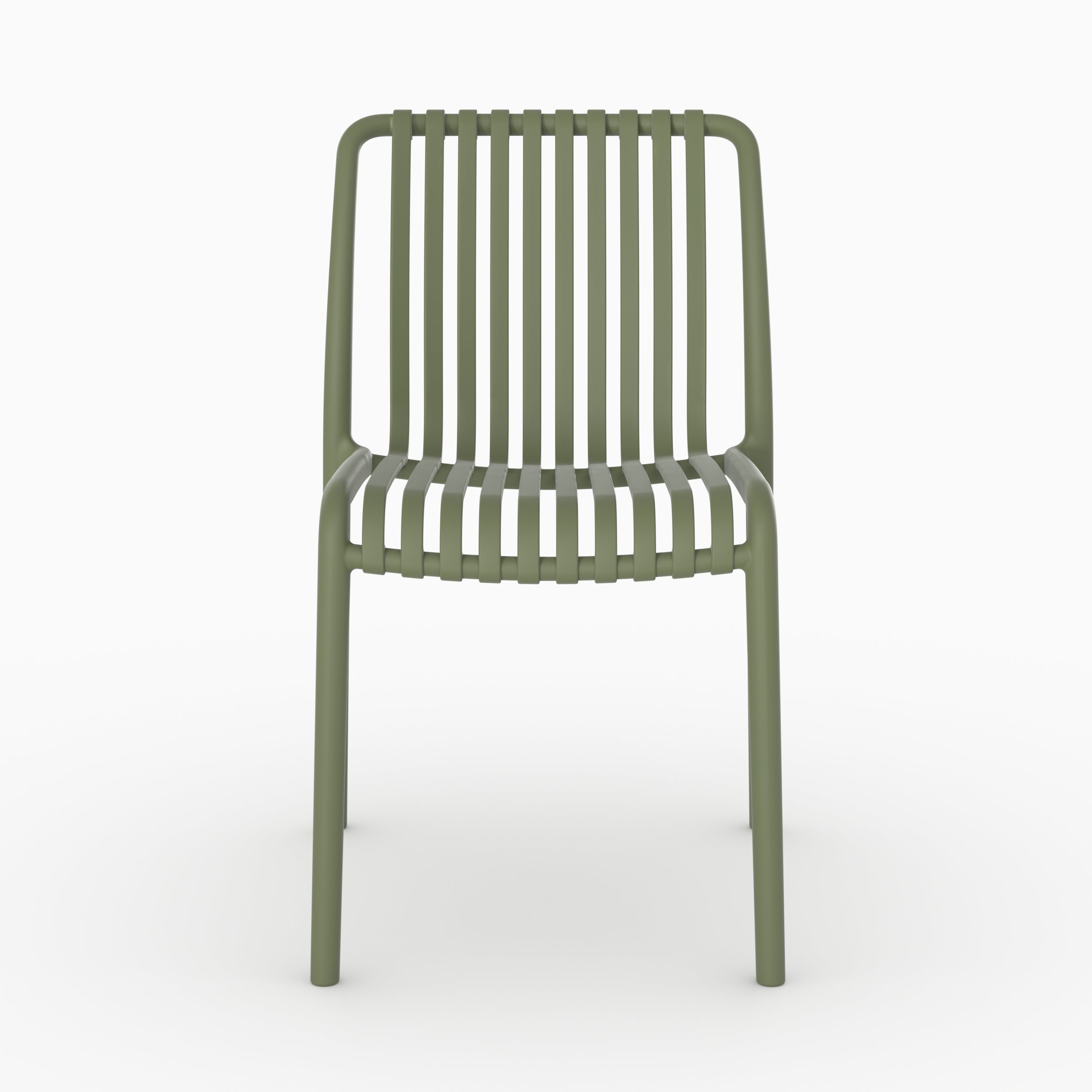Lot de 2 chaises de jardin empilables Duli en plastique vert kaki
