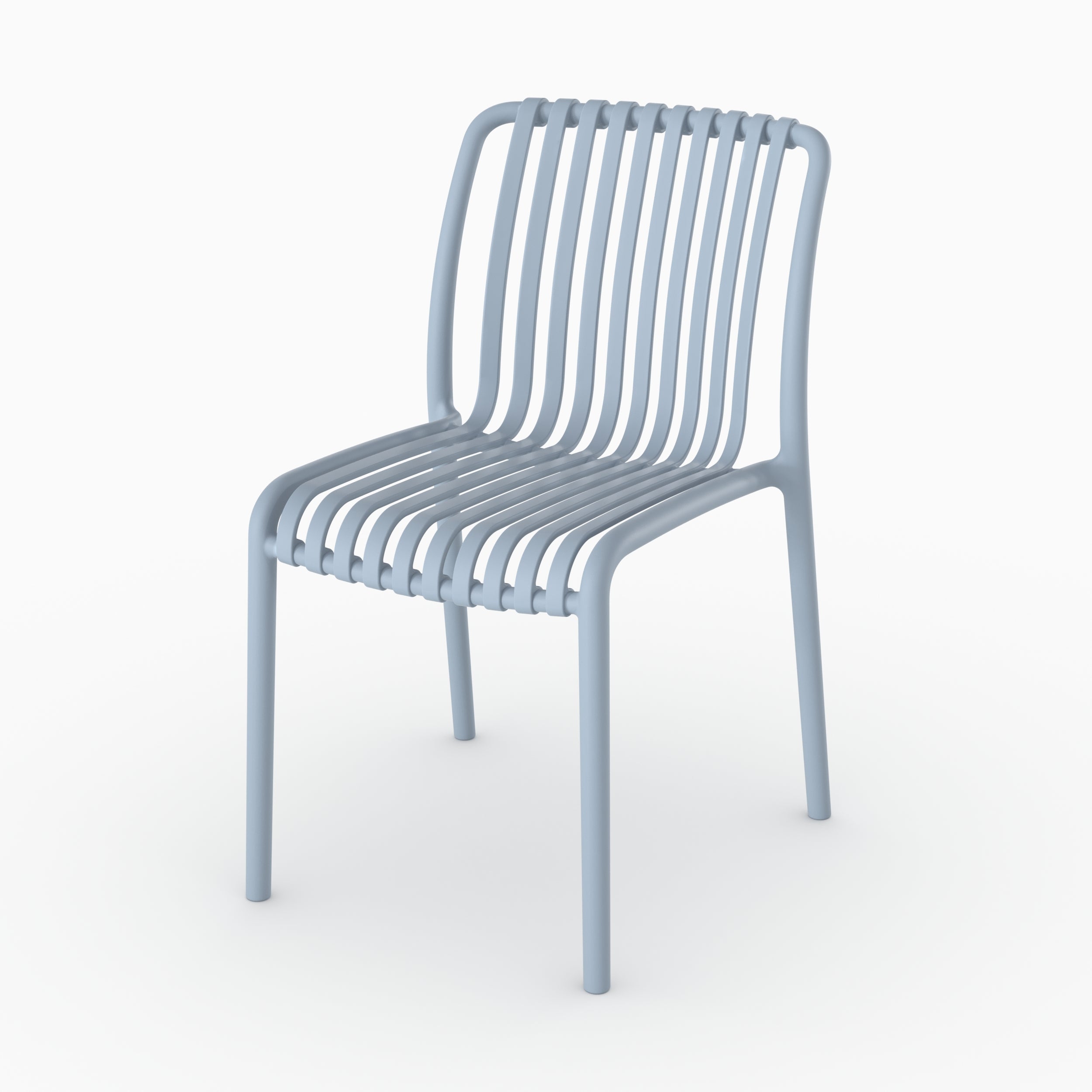 Lot de 2 chaises de jardin empilables Duli en plastique bleu pastel