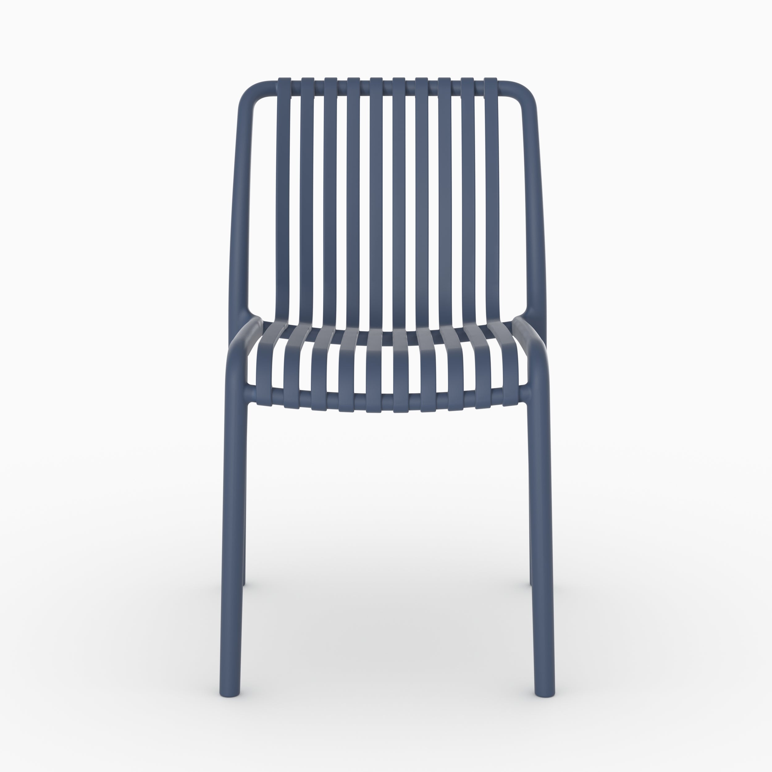 Lot de 2 chaises de jardin empilables Duli en plastique bleu marine