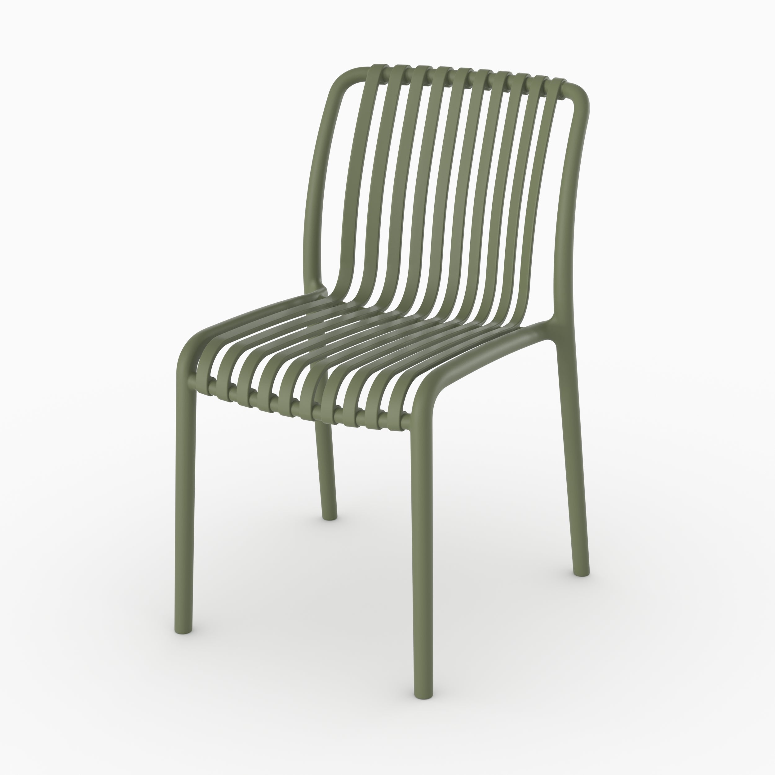Lot de 2 chaises de jardin empilables Duli en plastique vert kaki
