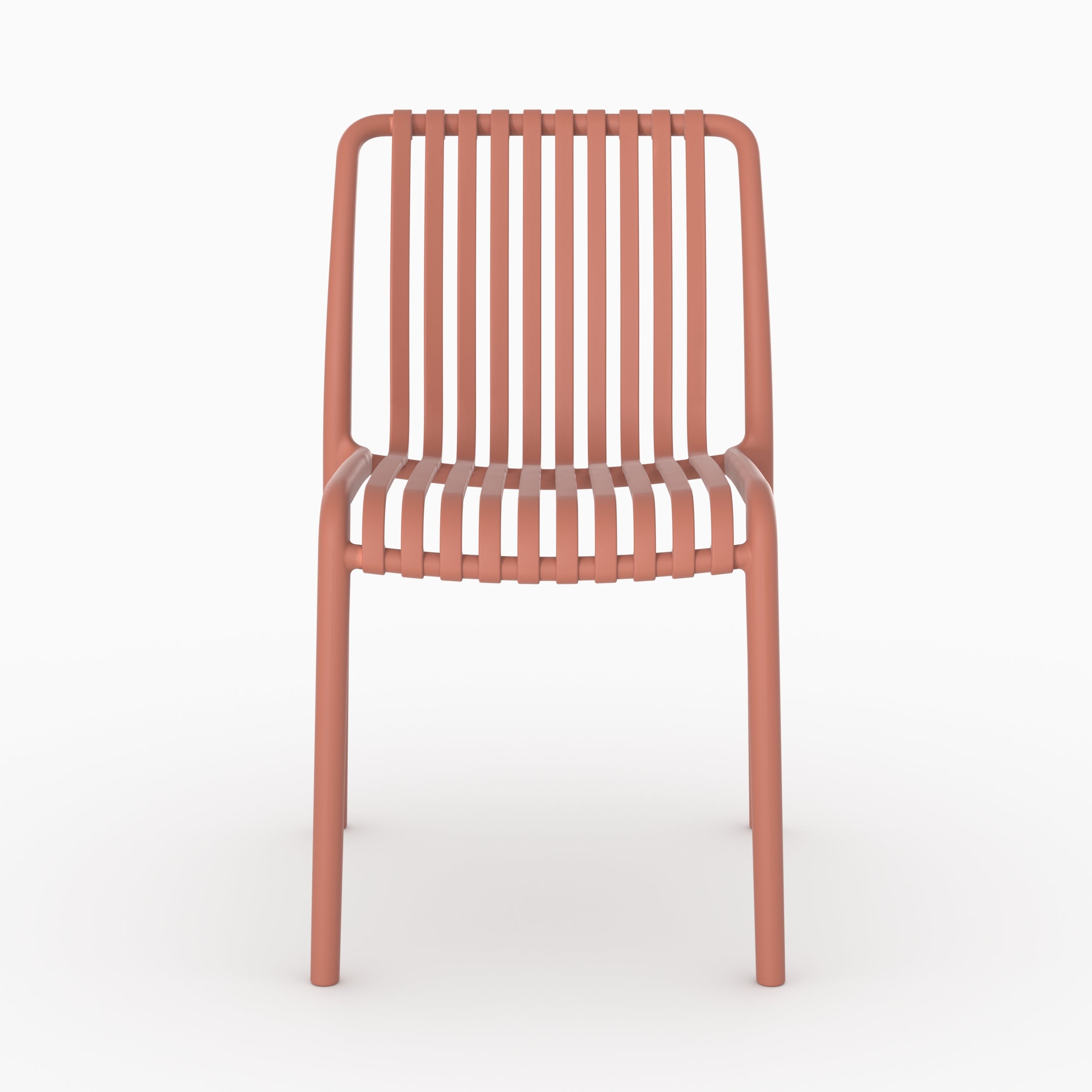 Lot de 2 chaises de jardin empilables Duli en plastique terracotta