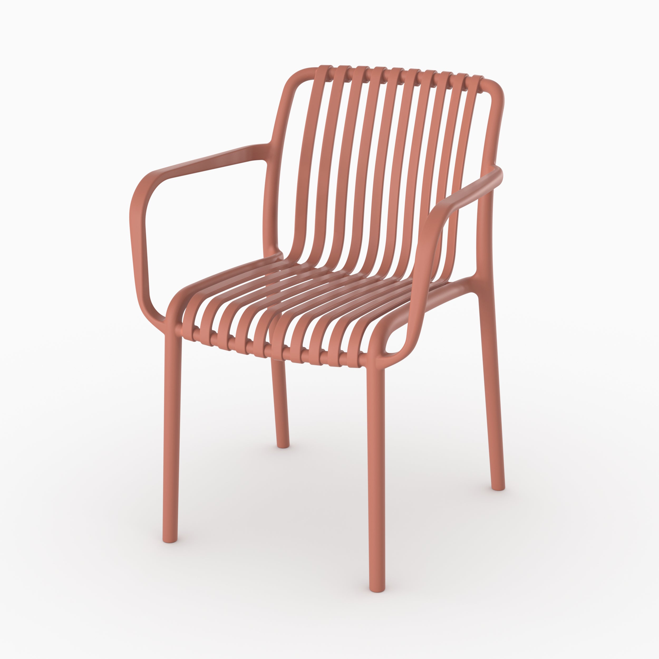 Lot de 2 chaises de jardin empilables Ivy en plastique avec accoudoirs terracotta
