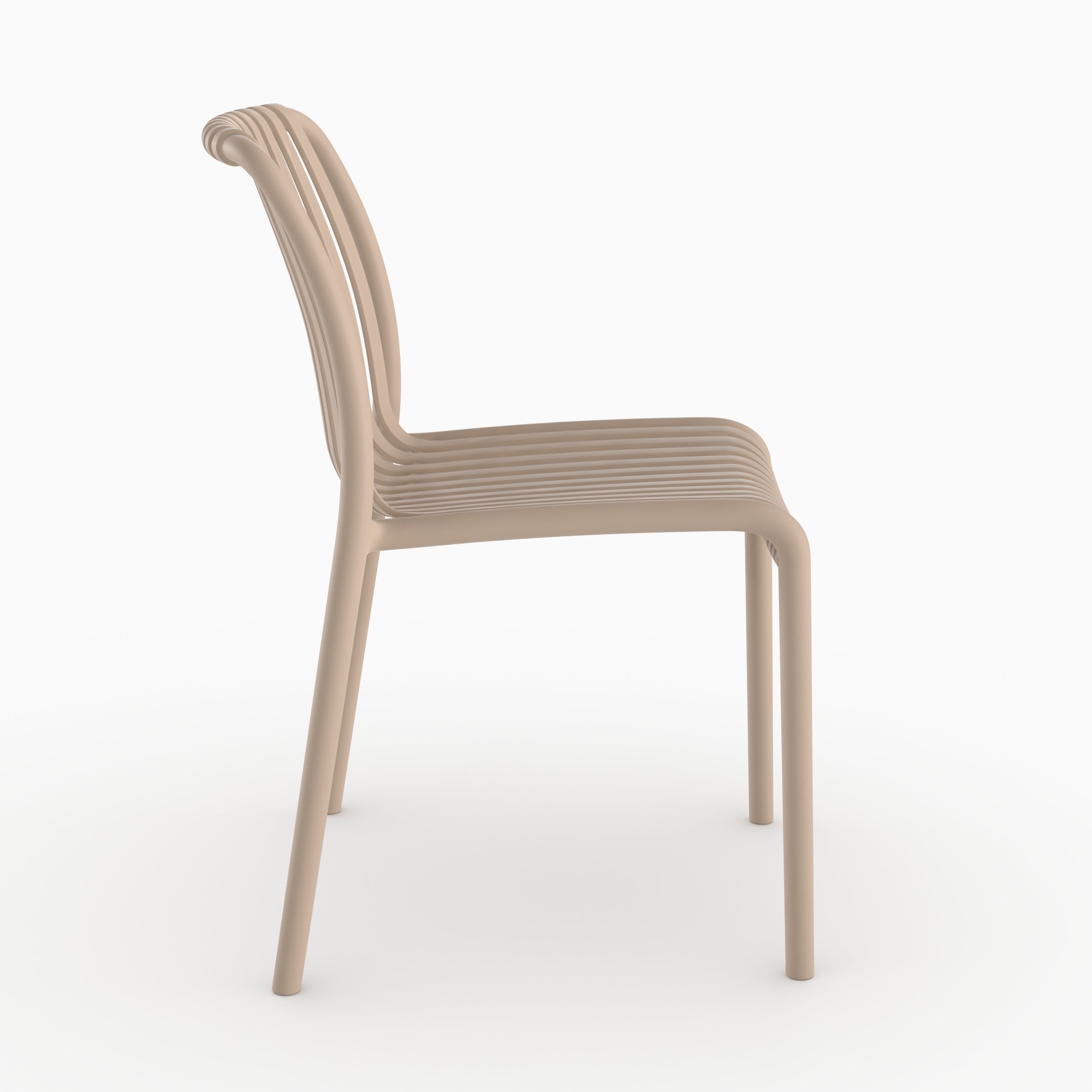 Lot de 2 chaises de jardin empilables Duli en plastique beige