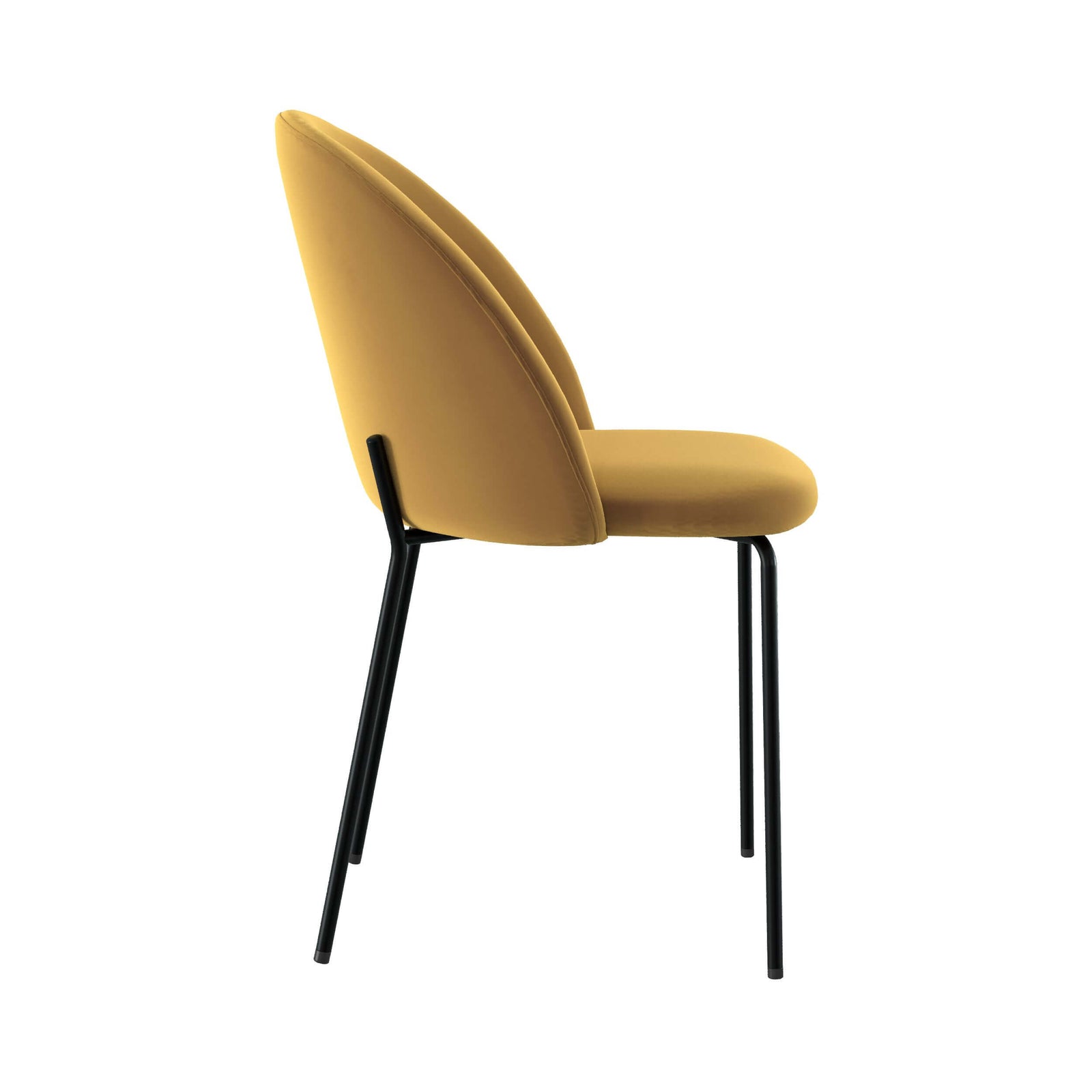 chaise karl en velours jaune moutarde lot de 2