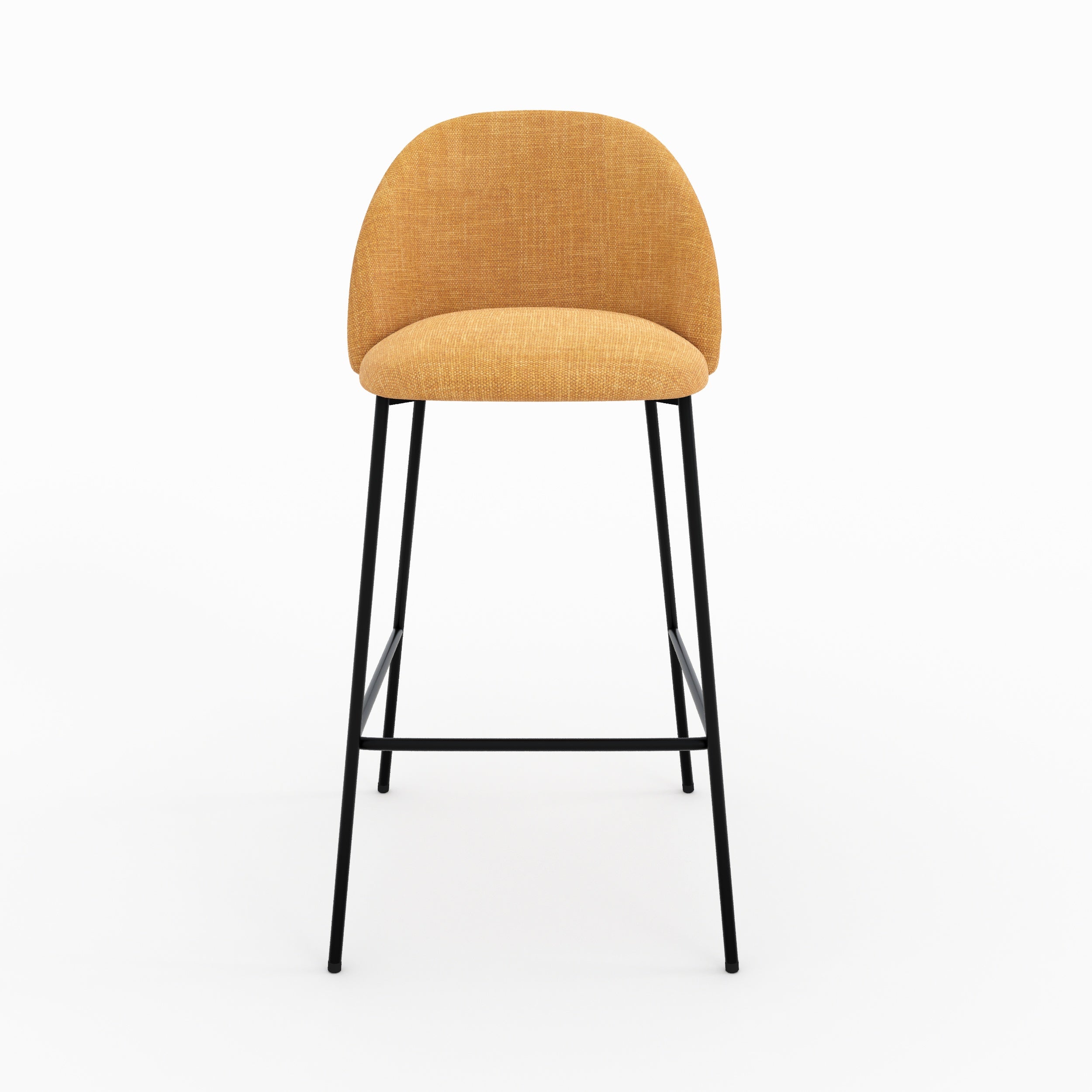 Lot de 2 chaises pour ilot central 66,5 cm Karl en tissu texturé jaune moutarde