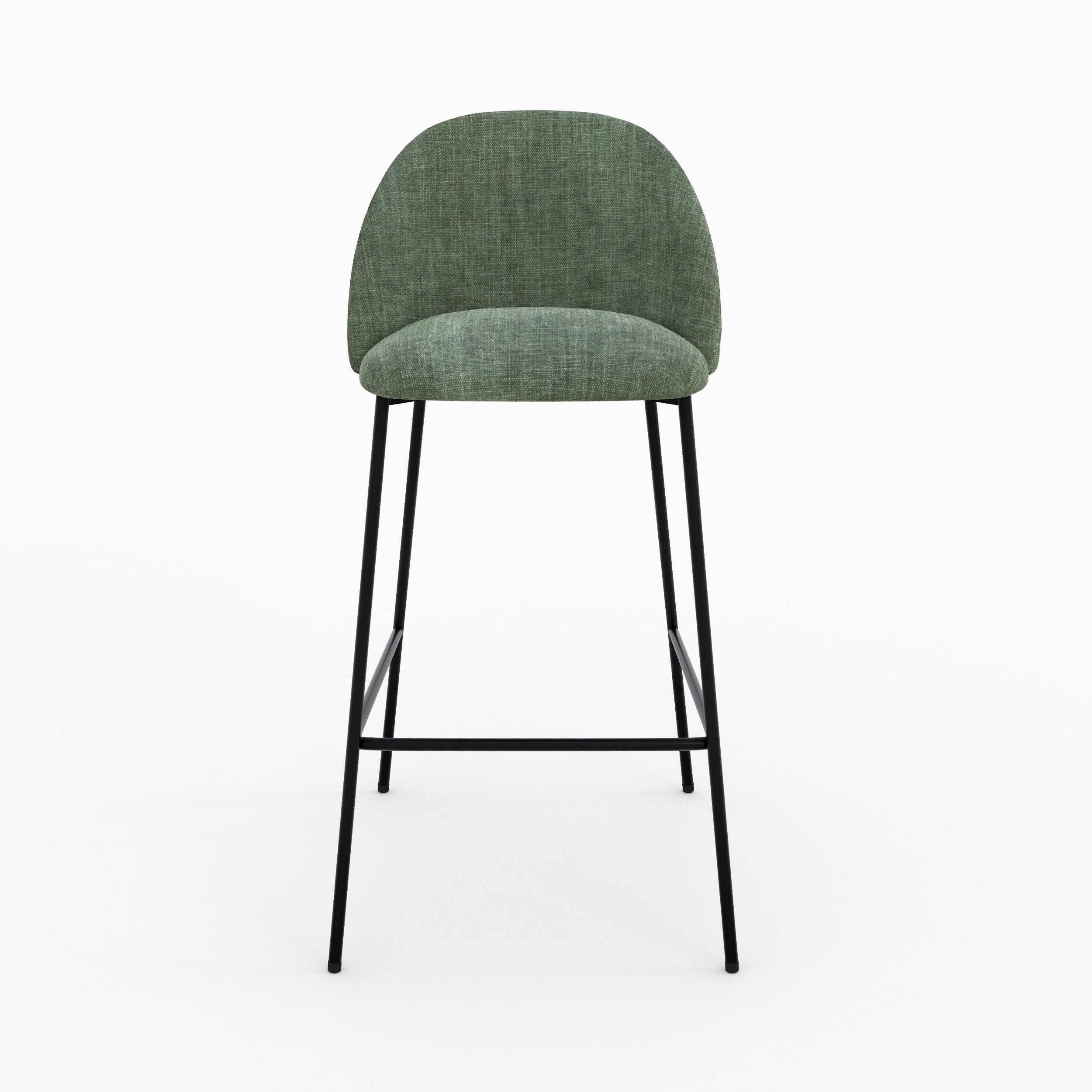 Lot de 2 chaises pour ilot central 66,5 cm Karl en tissu texturé vert sapin