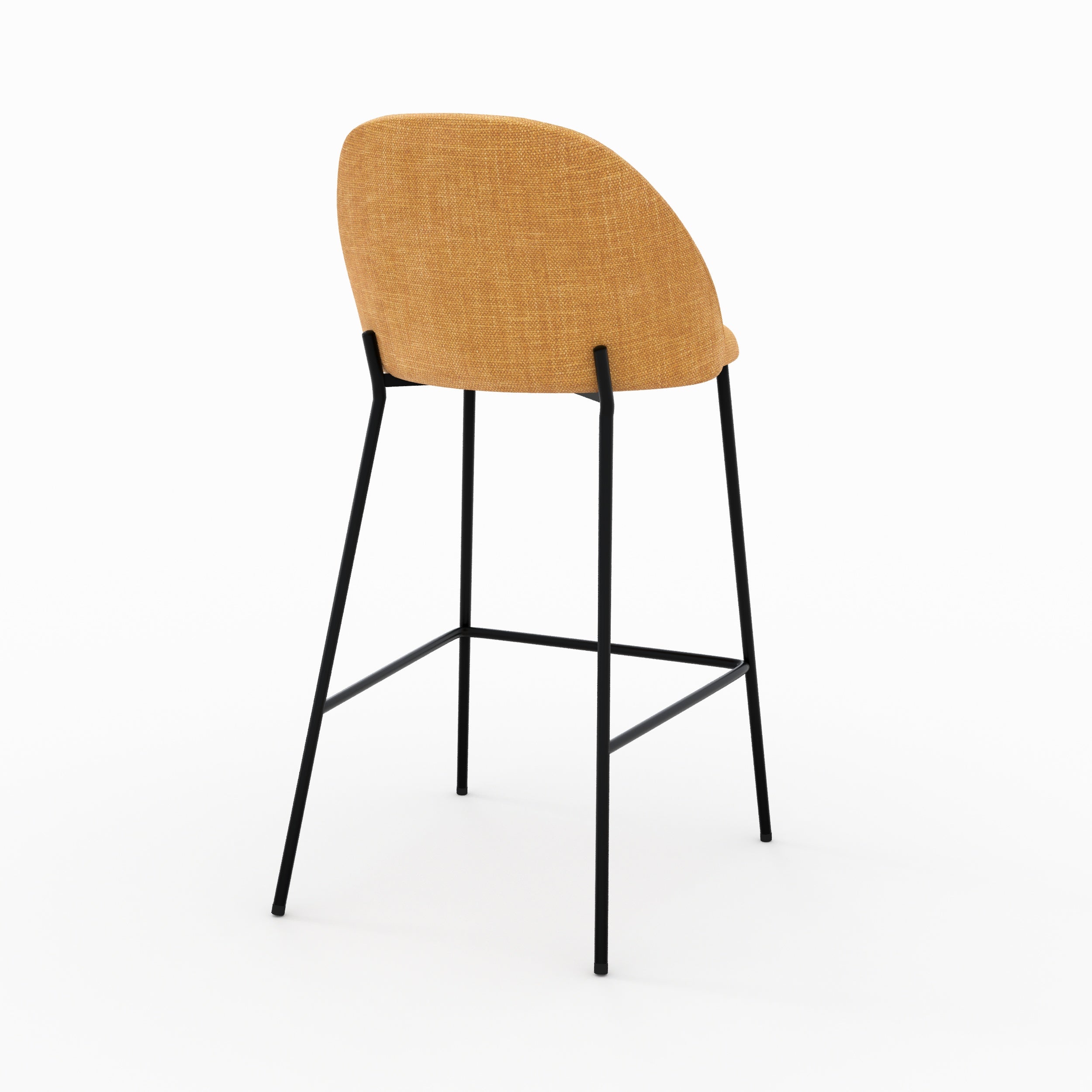 Lot de 2 chaises pour ilot central 66,5 cm Karl en tissu texturé jaune moutarde