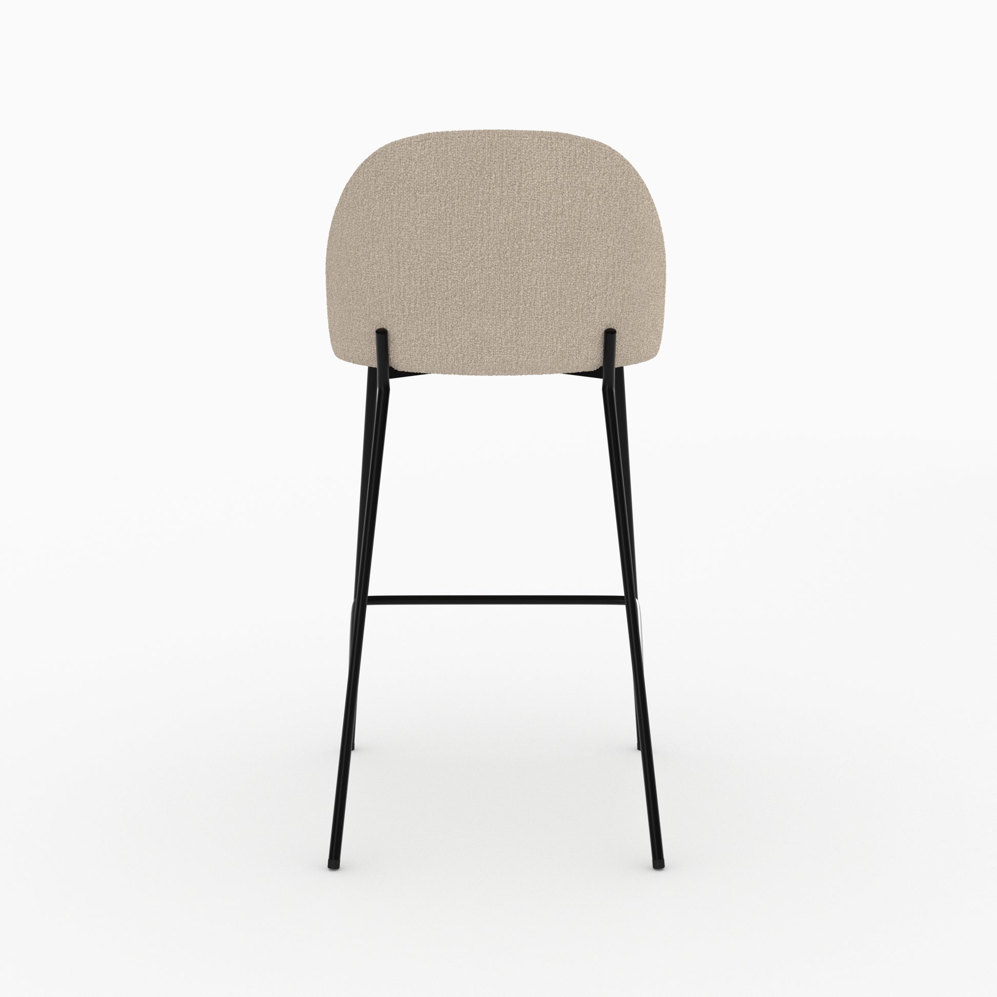 chaise karl pour ilot centrale en tissu boucle creme lot de 2