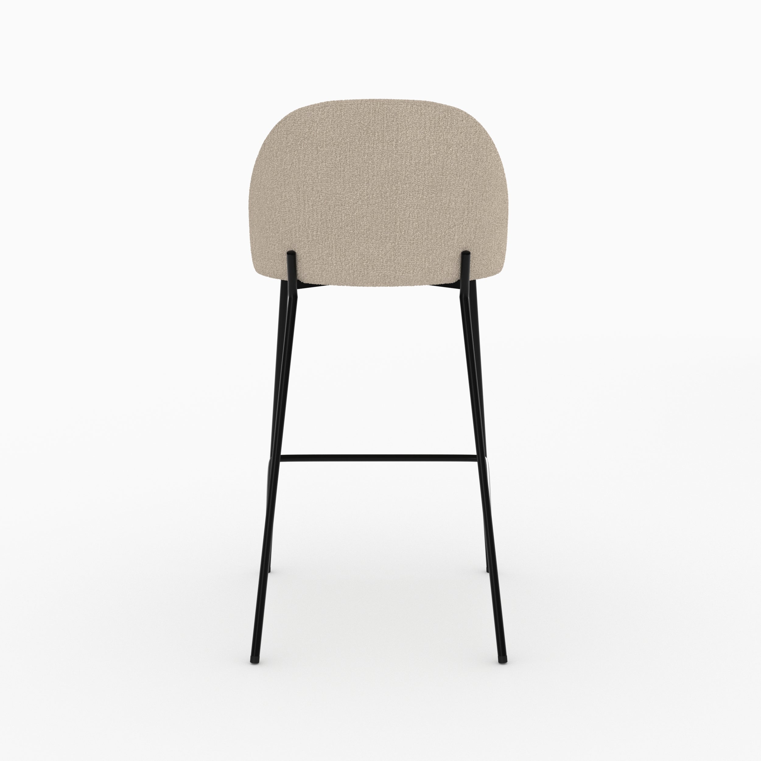 chaise karl pour ilot centrale en tissu boucle creme lot de 2
