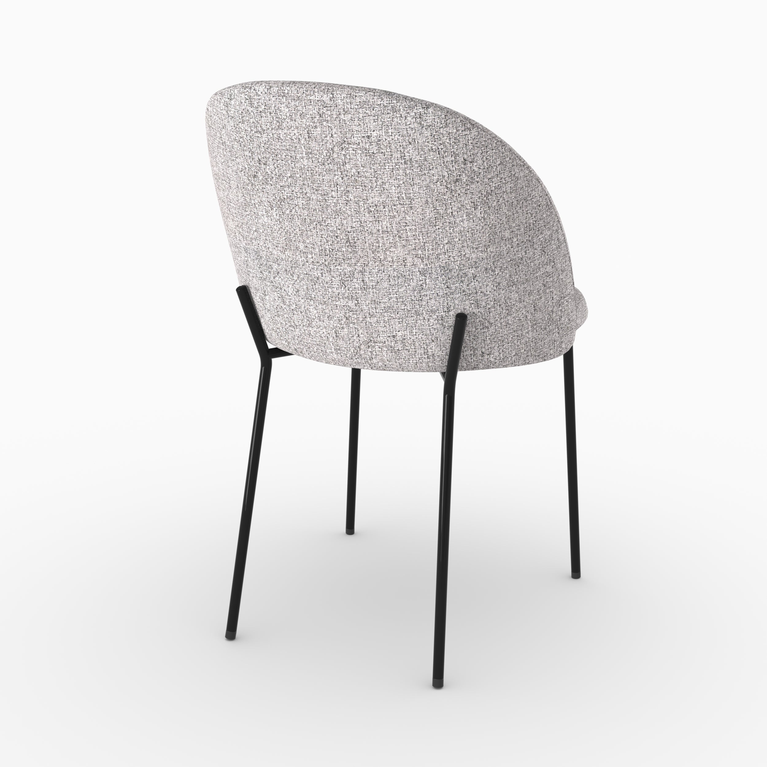 Chaise Karl en tissu chiné gris clair (lot de 2)