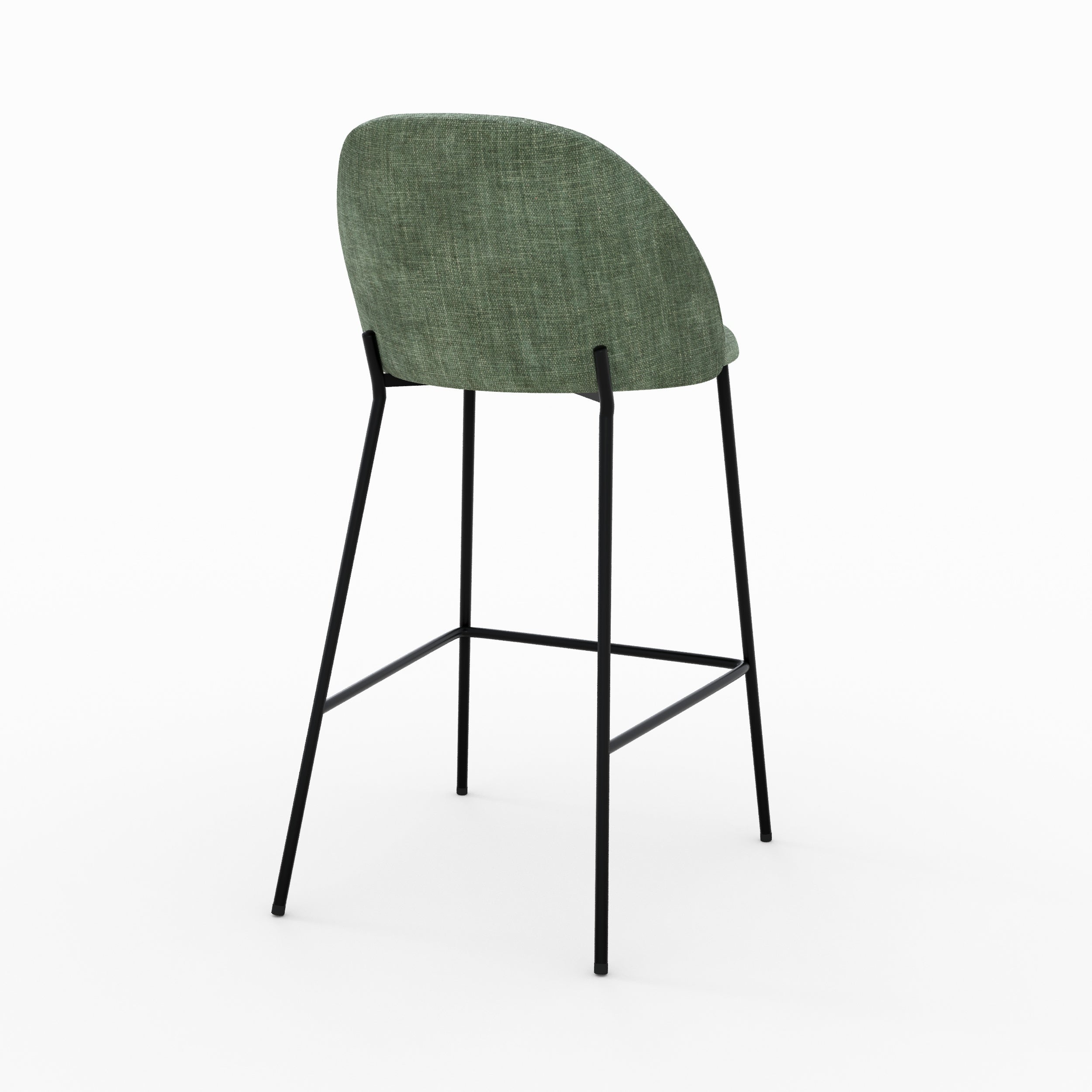 Lot de 2 chaises pour ilot central 66,5 cm Karl en tissu texturé vert sapin
