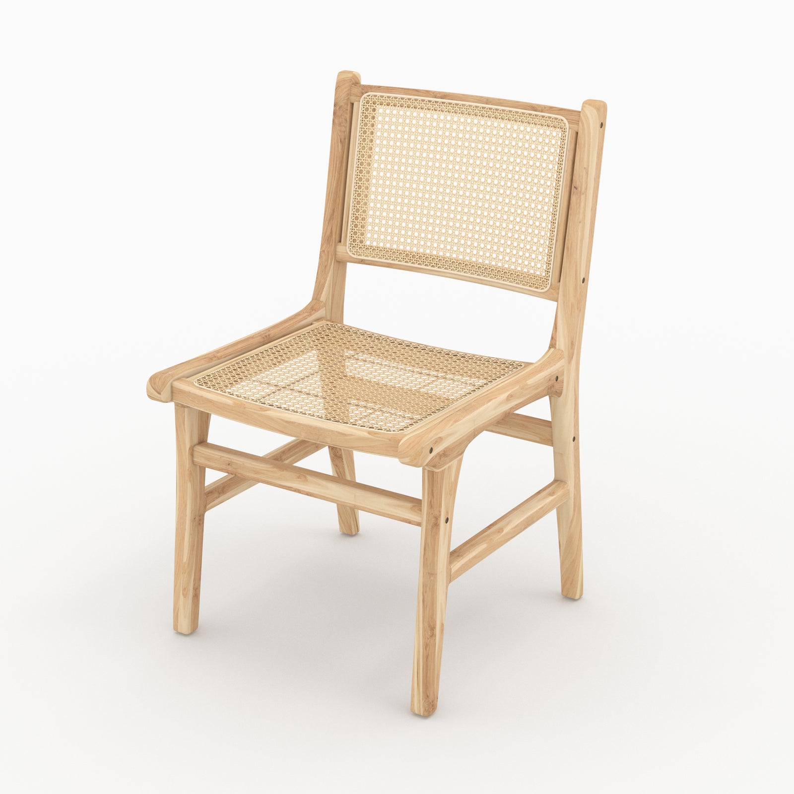 chaise kyla en bois de teck et rotin