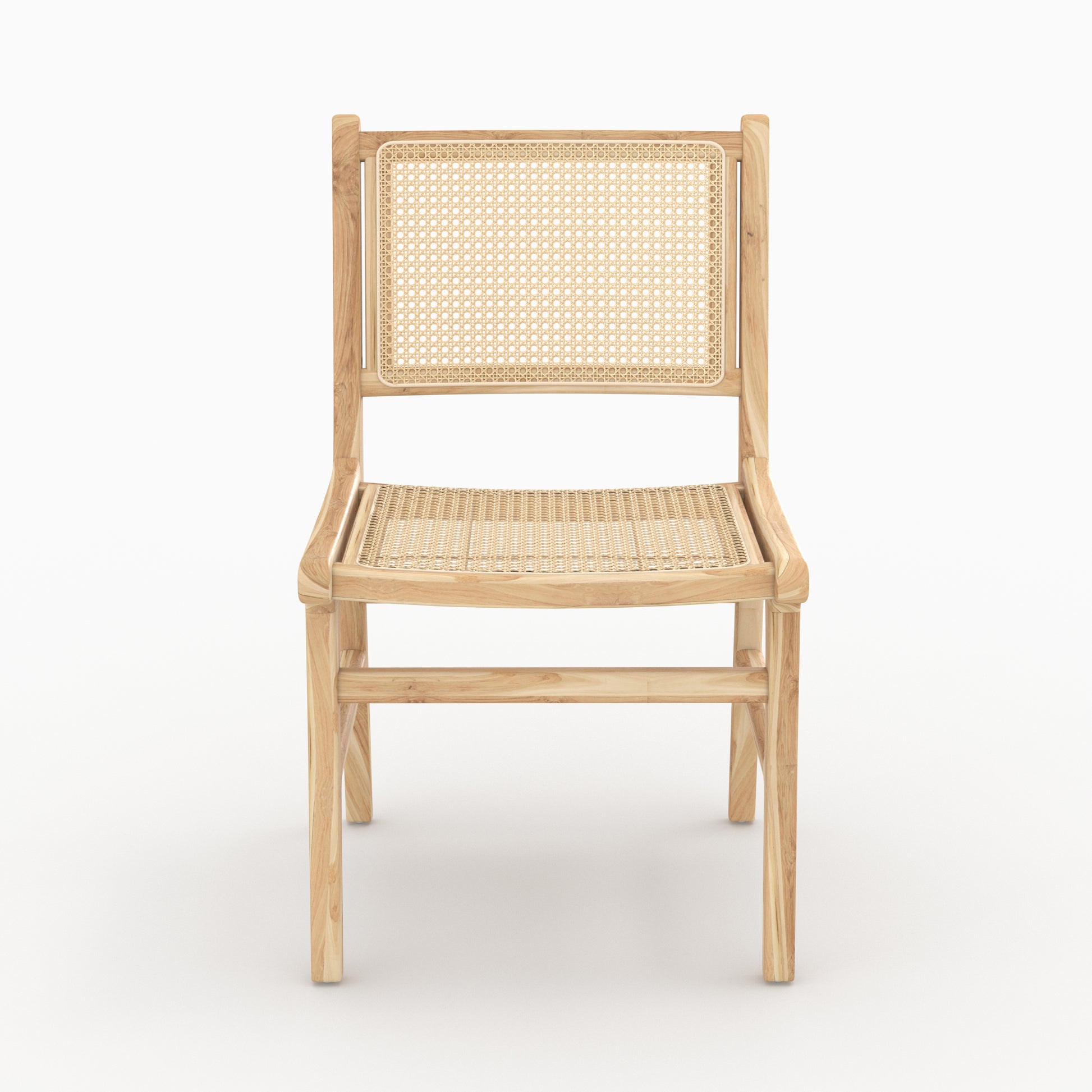 chaise kyla lot de 2 en bois et rotin