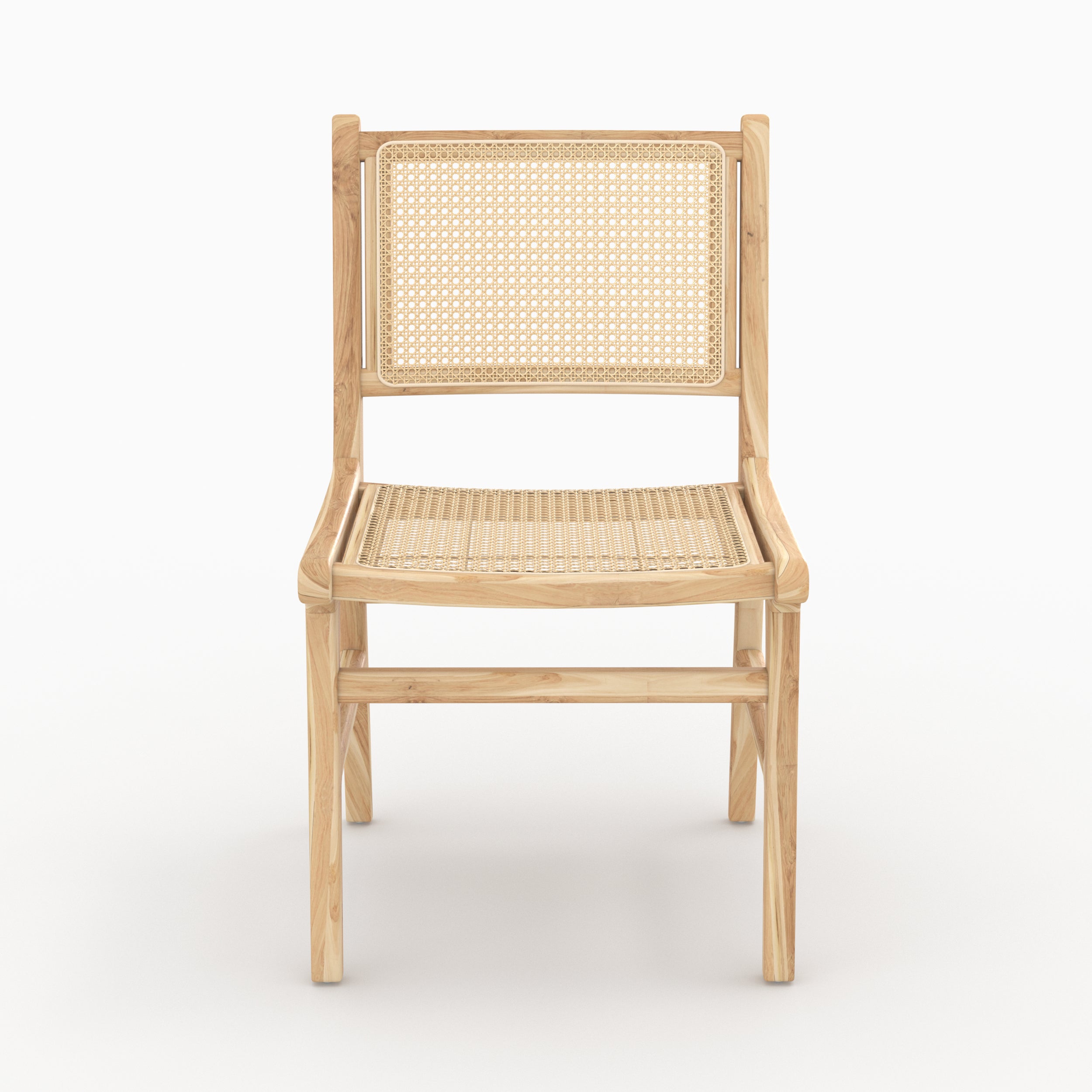 chaise kyla lot de 2 en bois et rotin