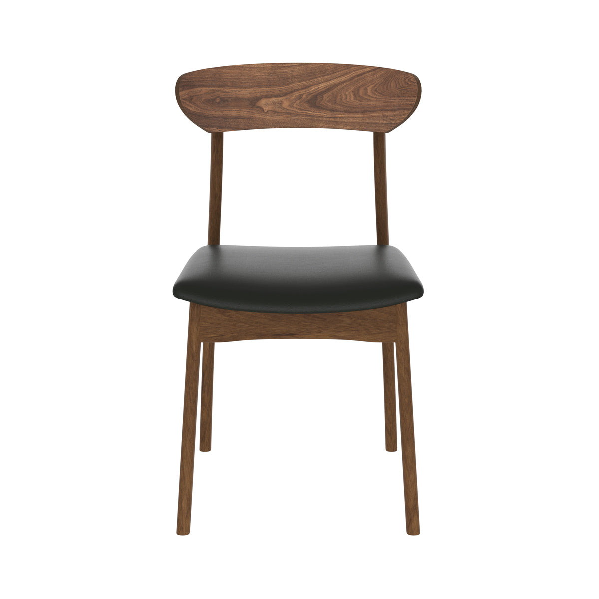 chaise lana en cuir synthetique et bois lot de 2