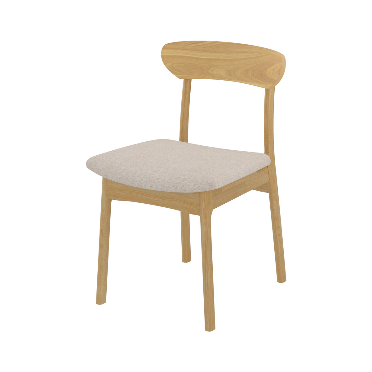 chaise lana en tissu beige lot de 2