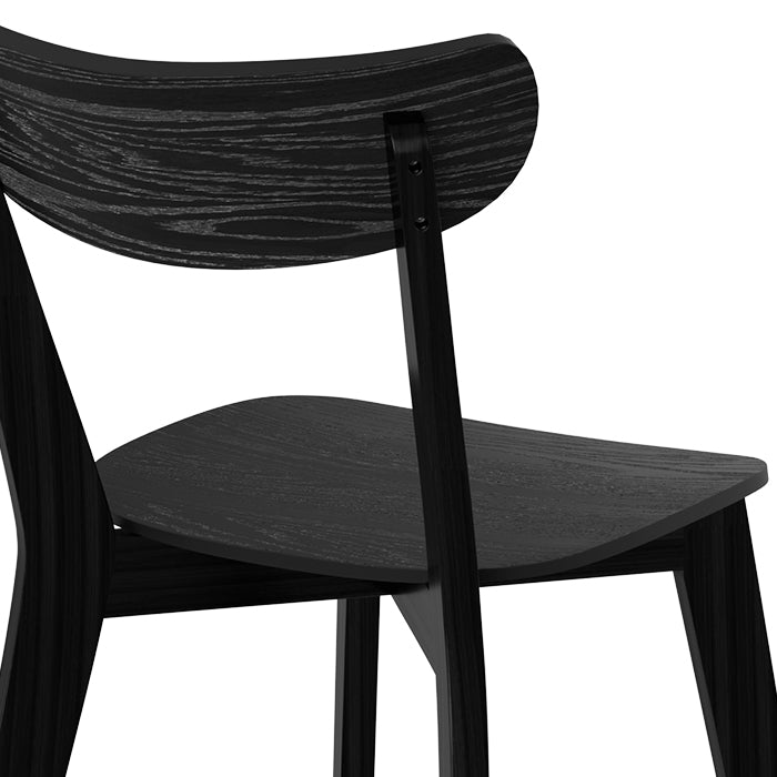 chaise lot de 2 en bois noir tabata