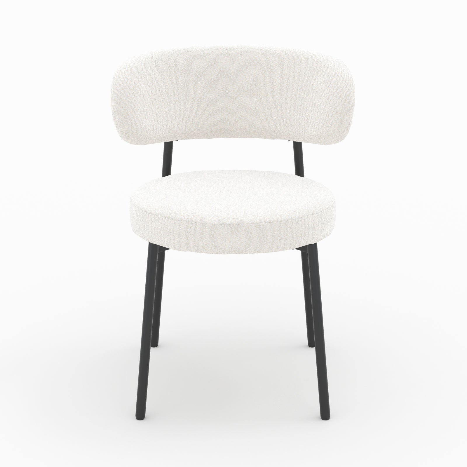 chaise maelie en tissu boucle beige lot de 2 pieds noirs_1