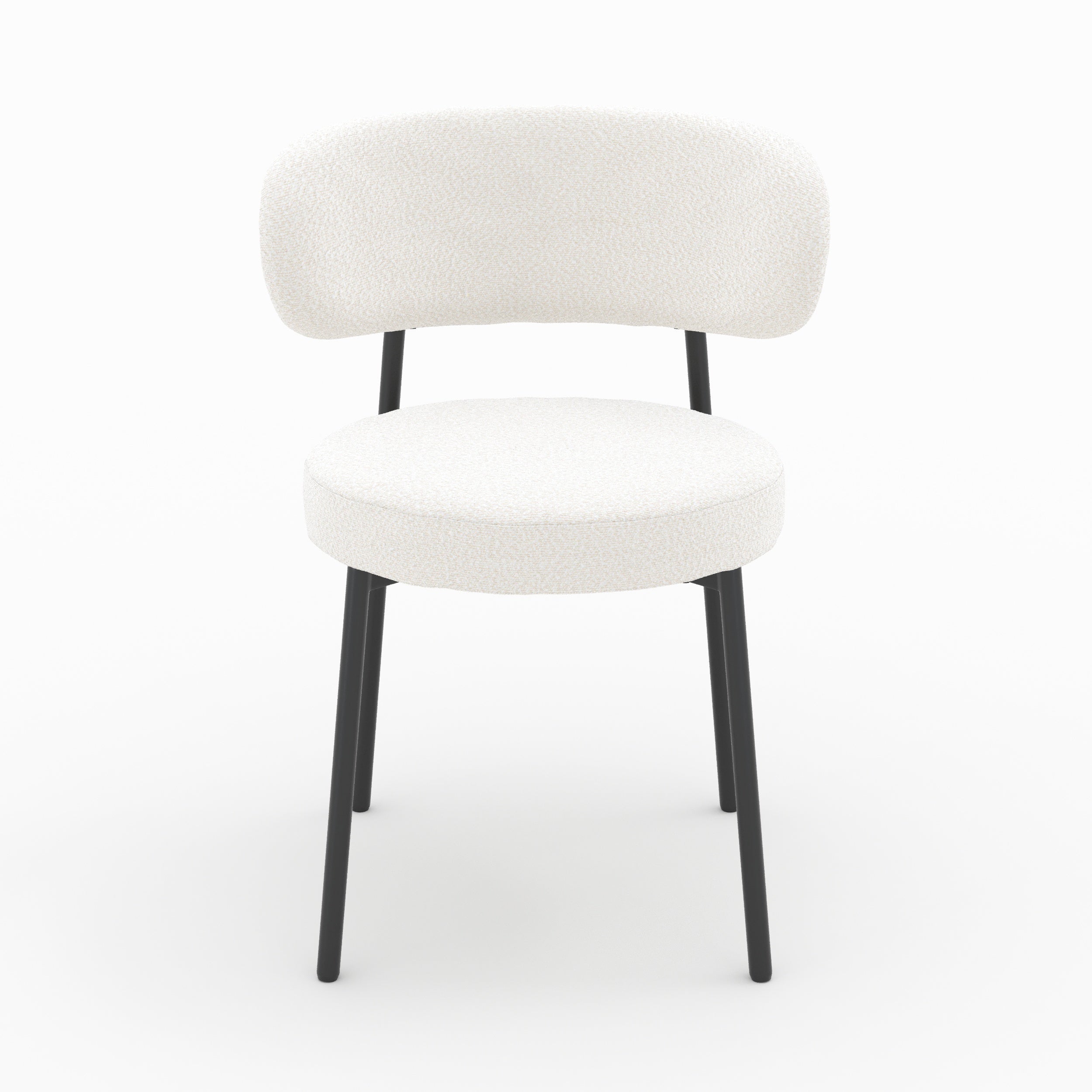 chaise maelie en tissu boucle beige lot de 2 pieds noirs_1